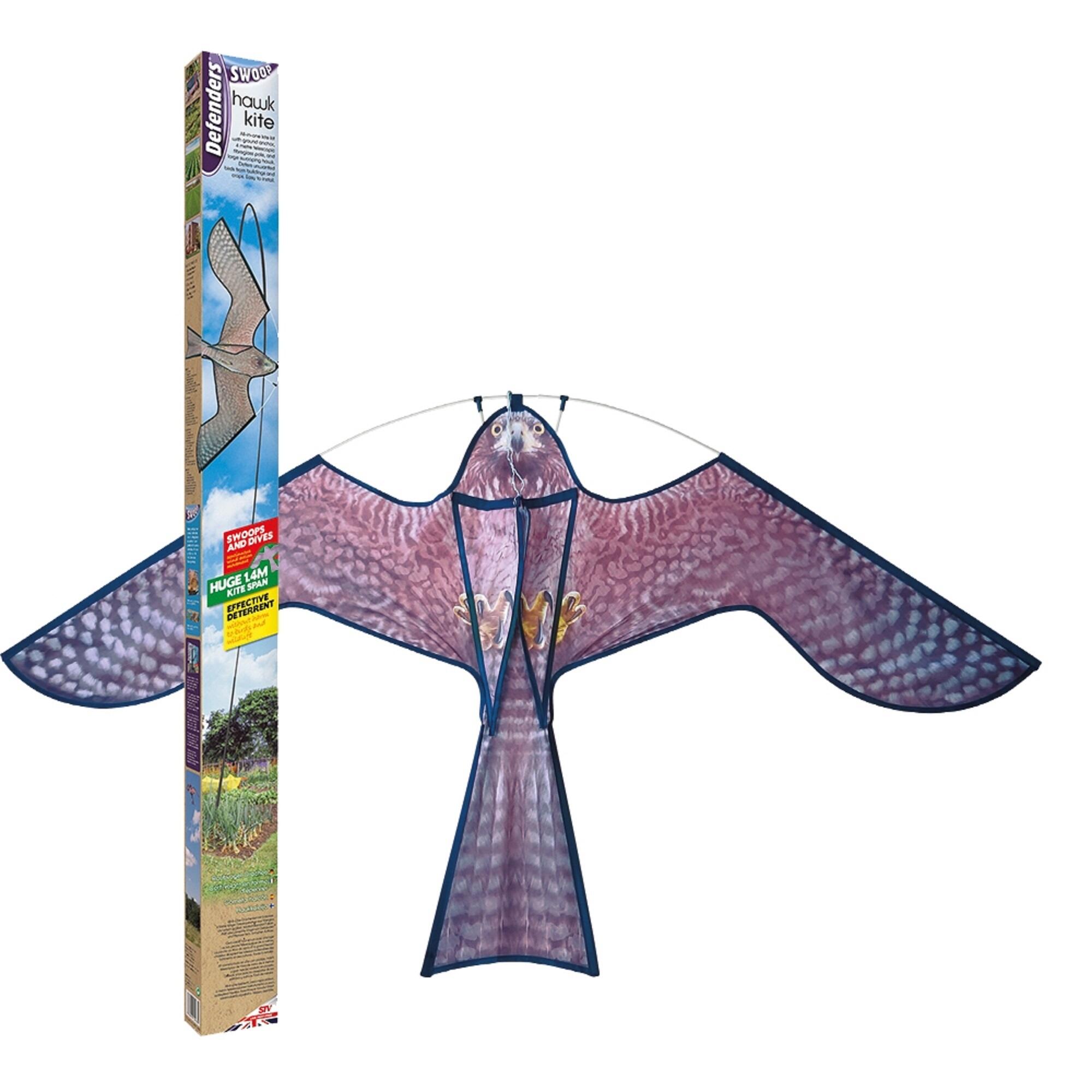Cometa Espantapájaros Reflectante De Halcón De 120x66 Cm – Ahuyenta Pájaros Y Alimañas De Cultivos Y Jardines Sin Dañarlos