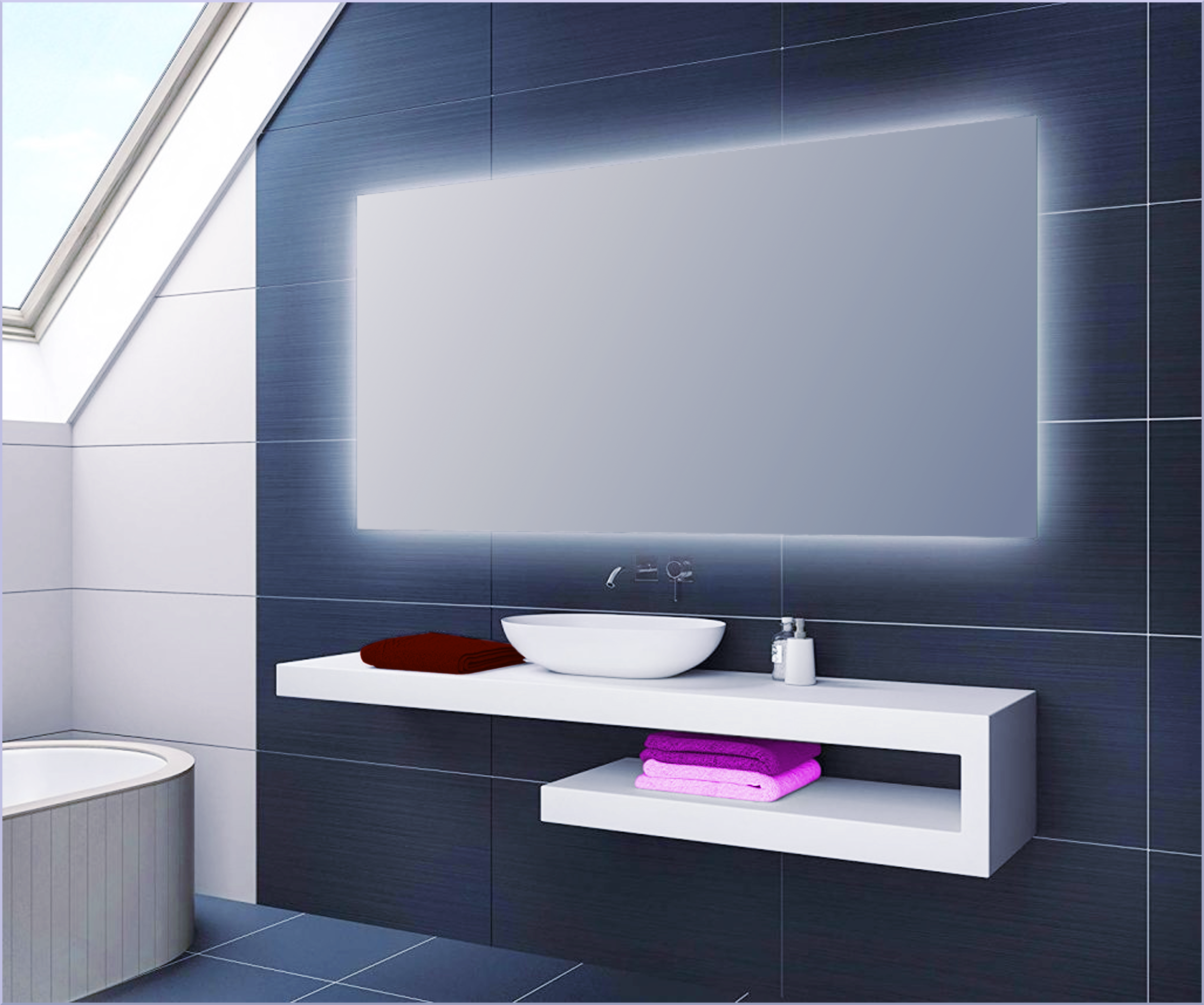 Espejo de baño con luz led ambiente bit 60x80cm