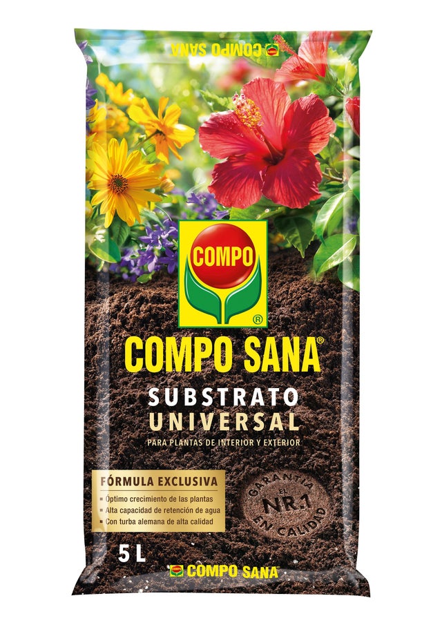 Sustrato universal COMPO SANA para todo tipo de plantas interior y exterior 5L