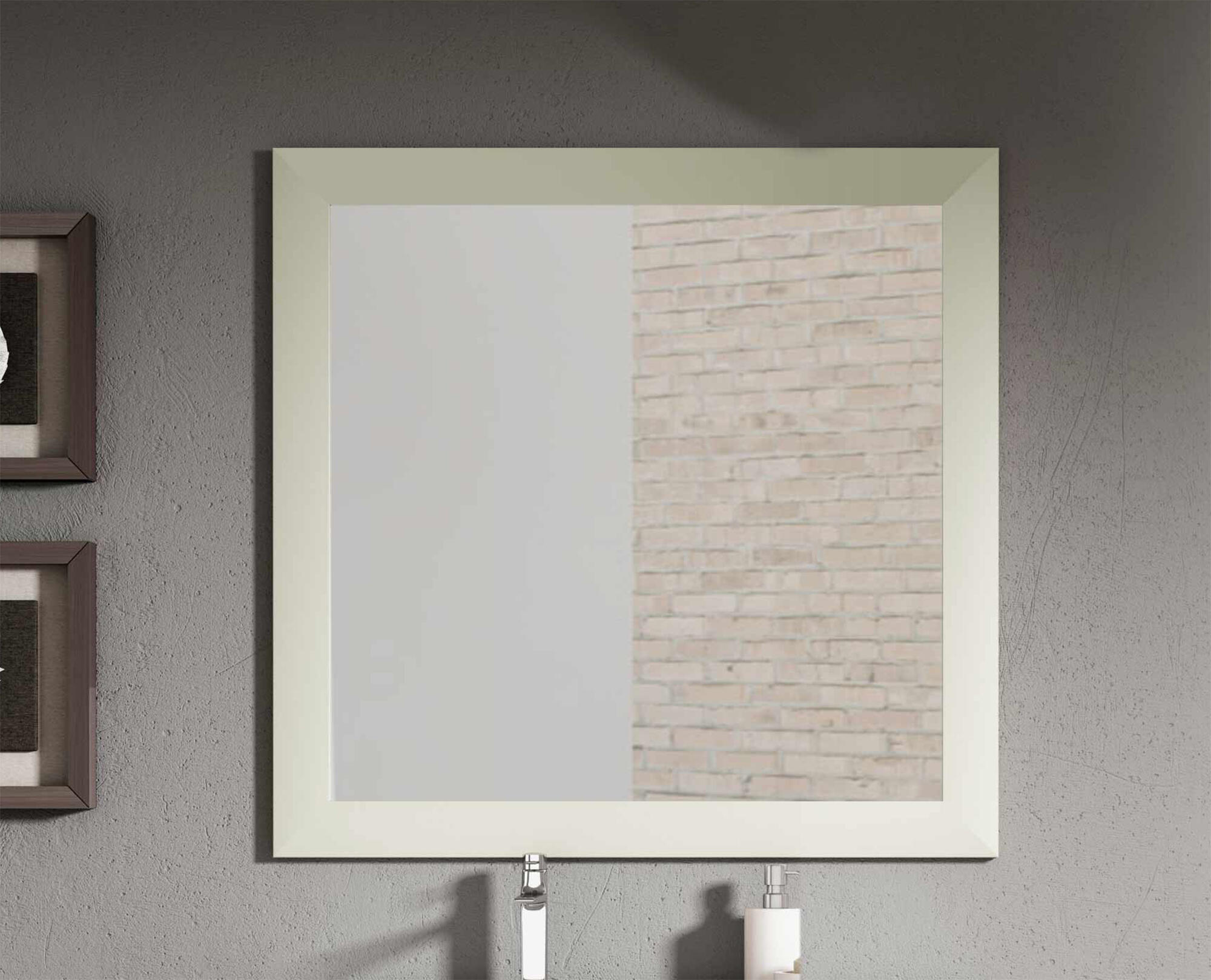 Espejo enmarcado rectangular Roma marfil  80 x80 cm - 2