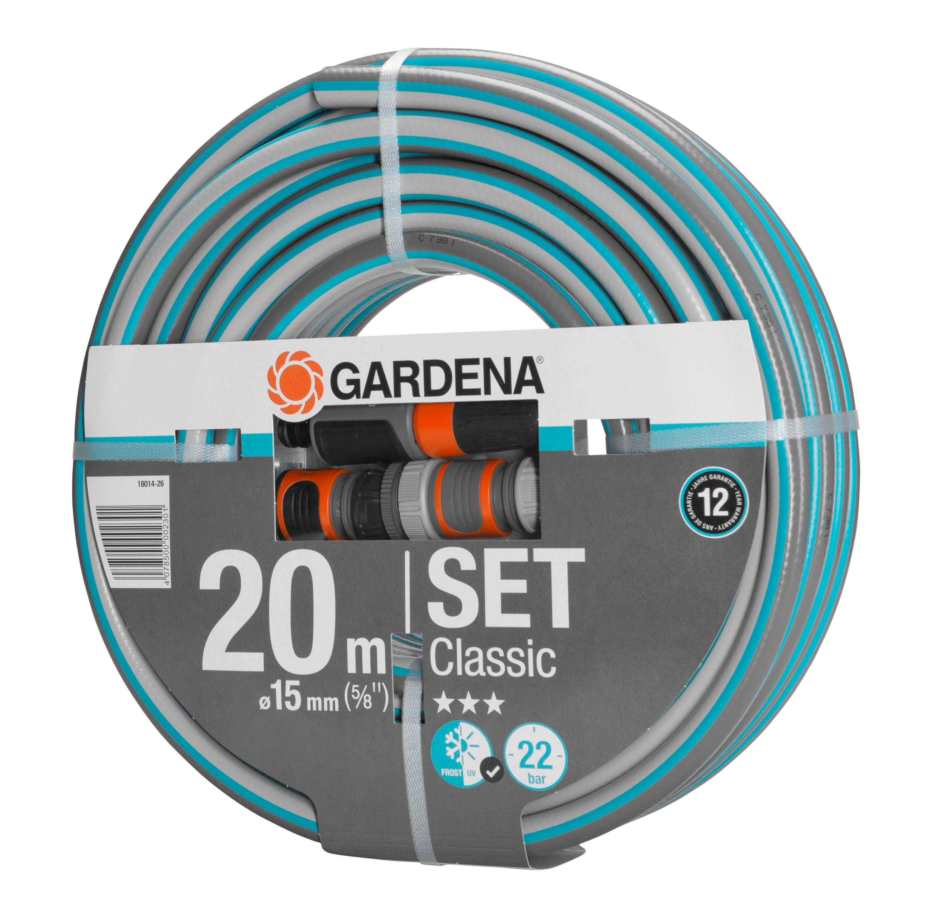 Manguera de riego gardena de pvc de 15mm de ø y 20m de l.