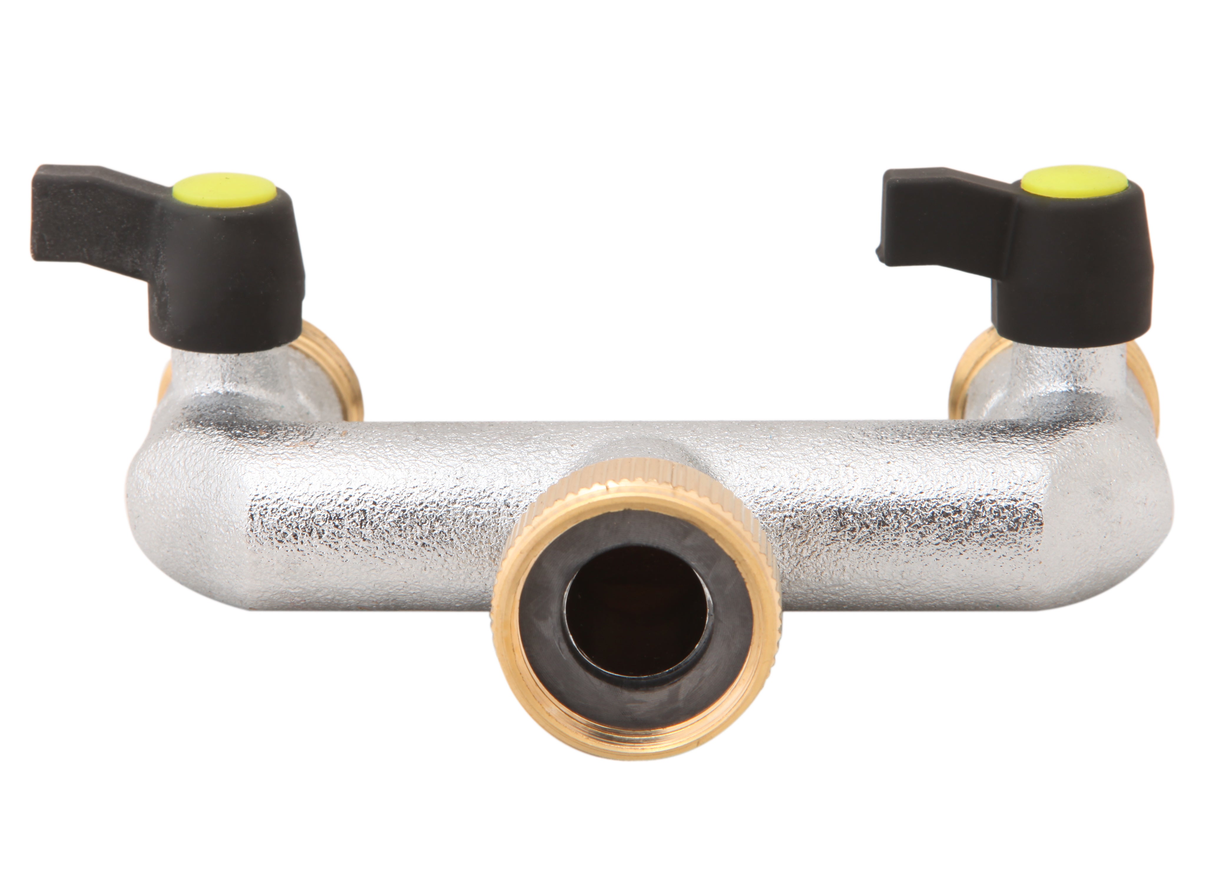 Distribuidor cromo doble rosca hembra 3/4-salidas macho 3/4