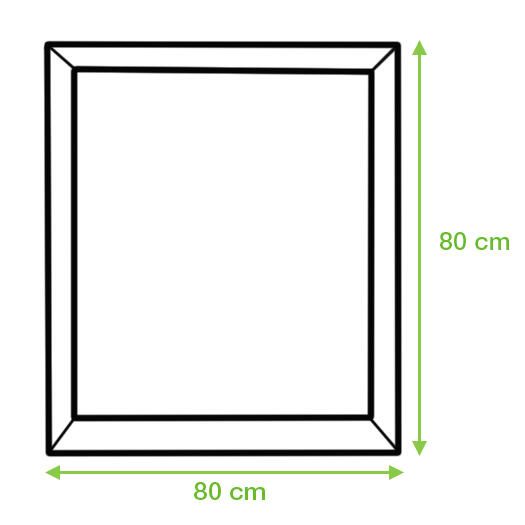 Espejo enmarcado rectangular Roma marfil  80 x80 cm - 3