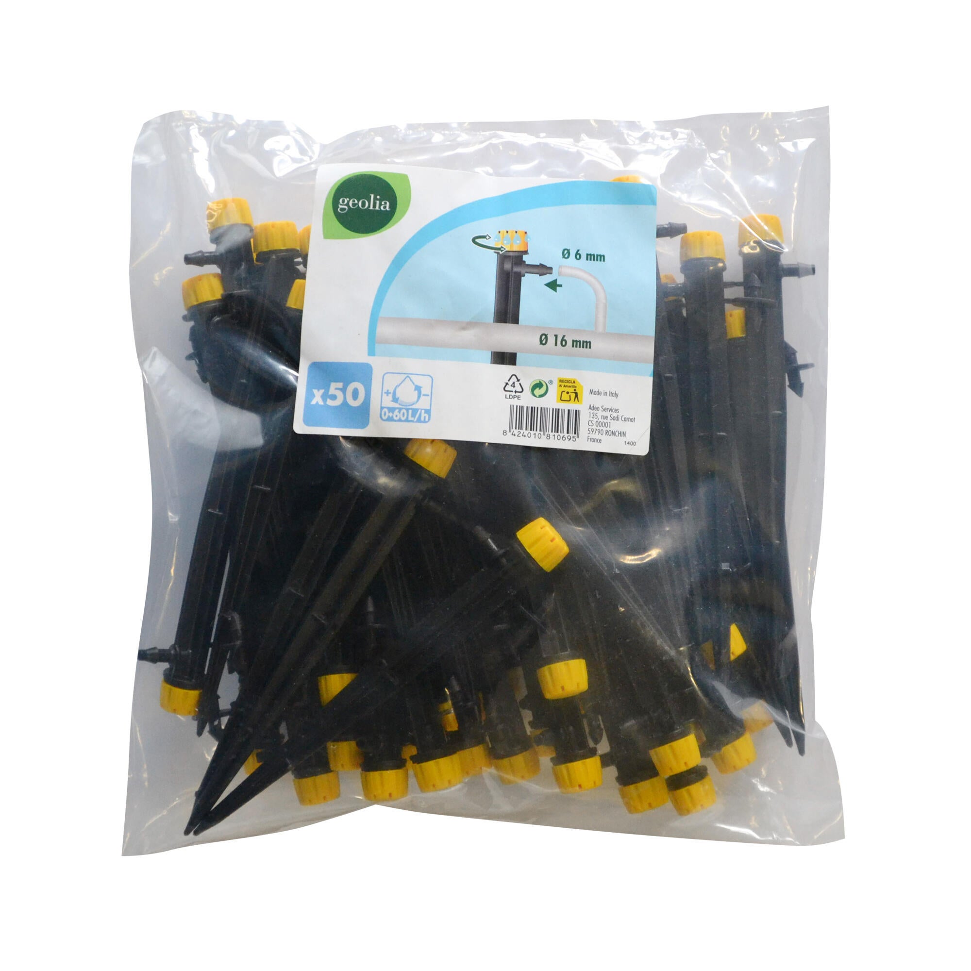 Pack 50 goteros Regulables 0-60 L/H GEOLIA - 3