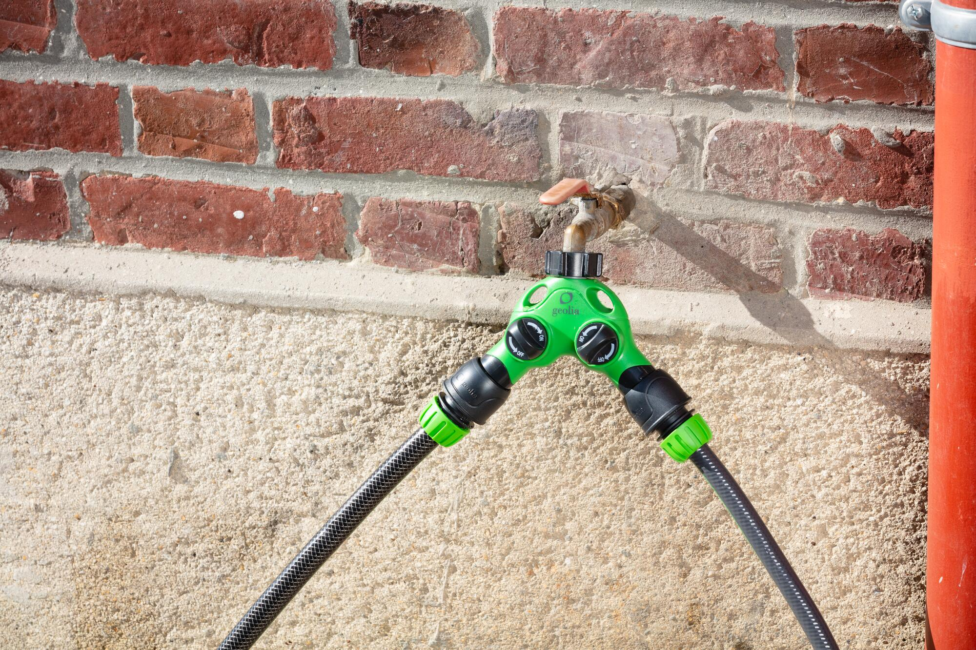 Distribuidor doble salida con regulación para manguera H 1/2''-3/4'' GEOLIA - 2