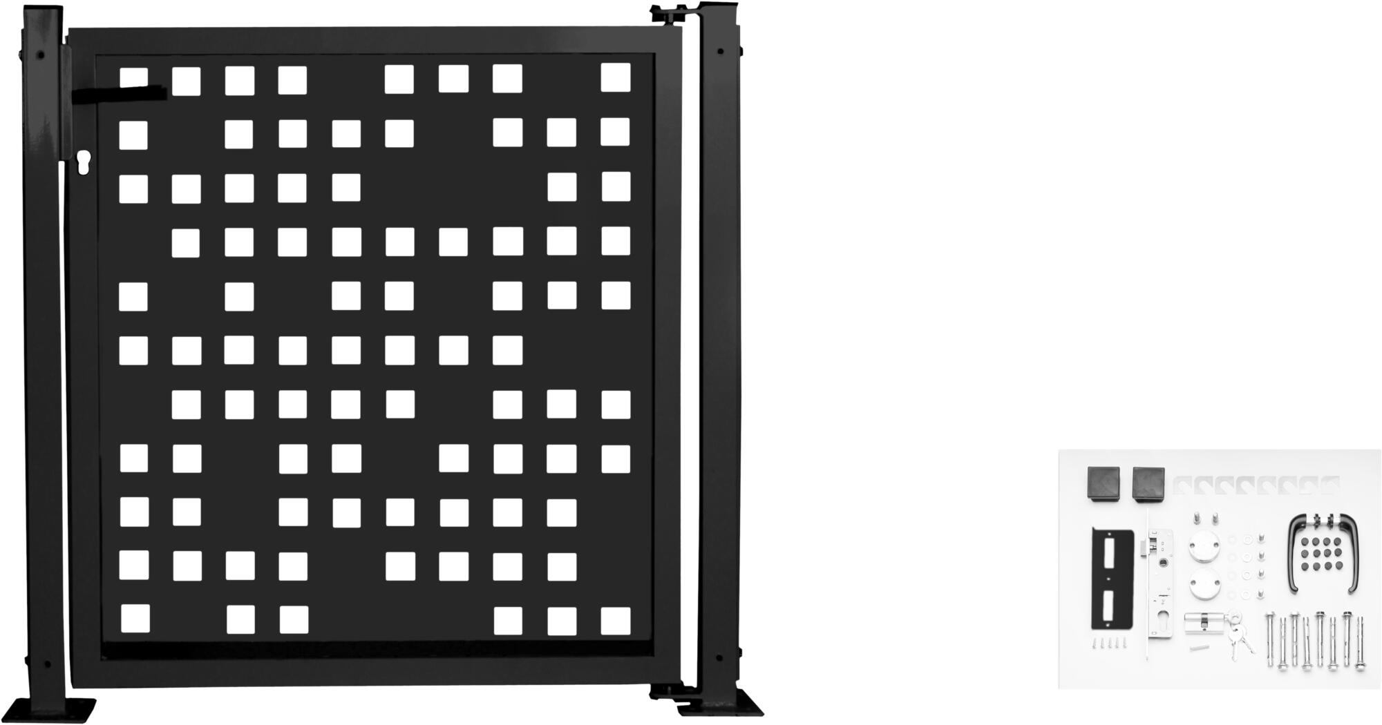 Kit puerta para valla doorself tetris 116 x 93,5 cm gris forja