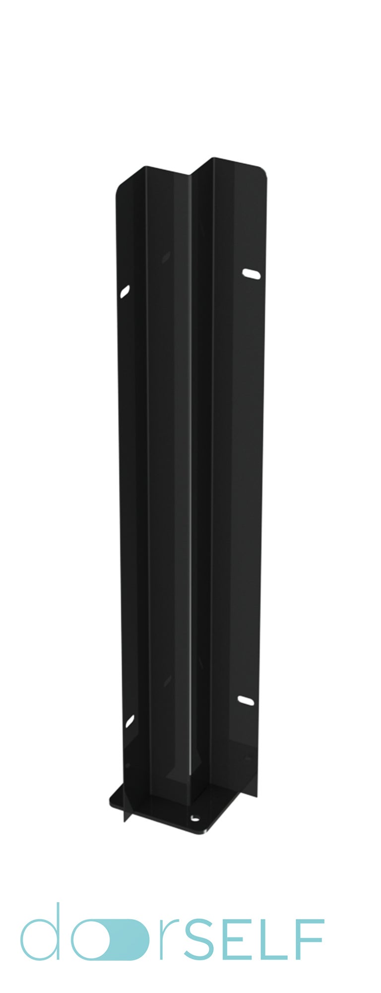 Poste de acero galvanizado negro s/muro