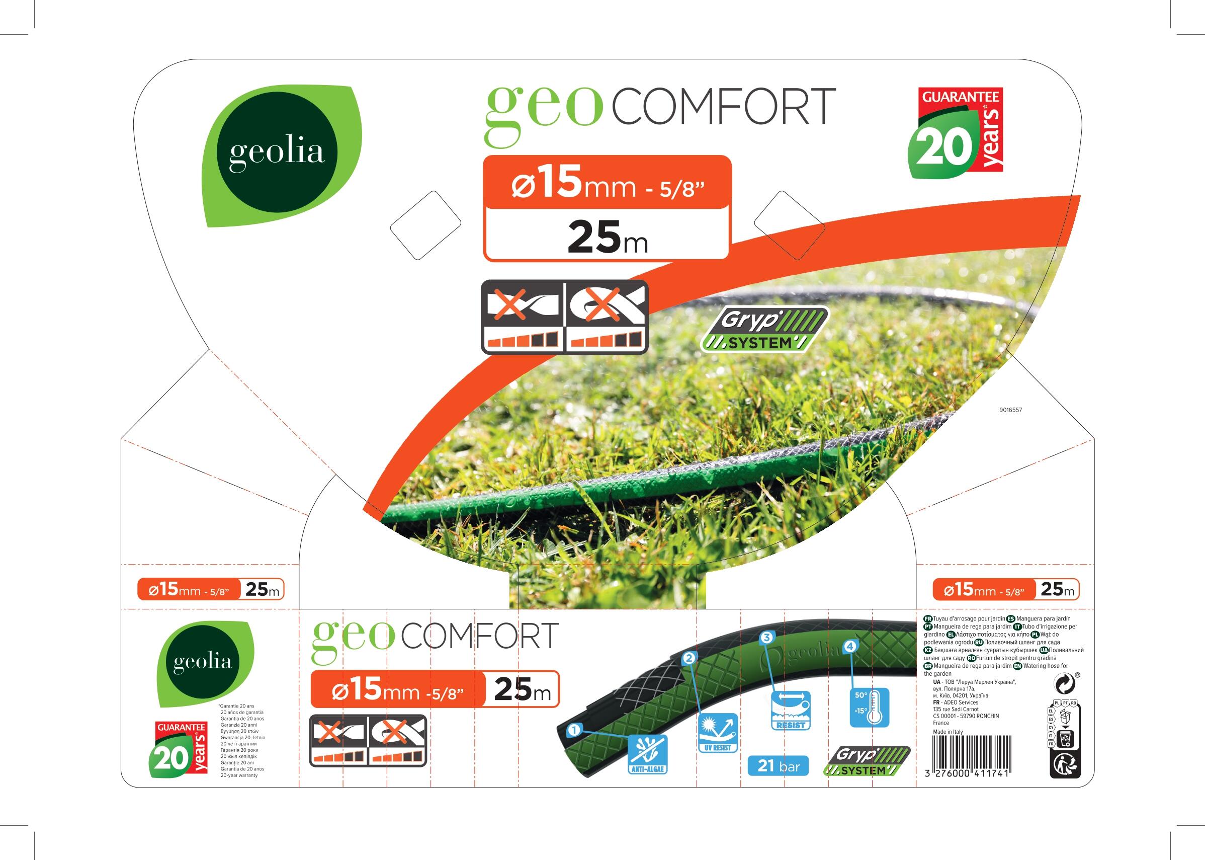 Manguera geolia comfort de 15 mm de ø y 25 m de longitud