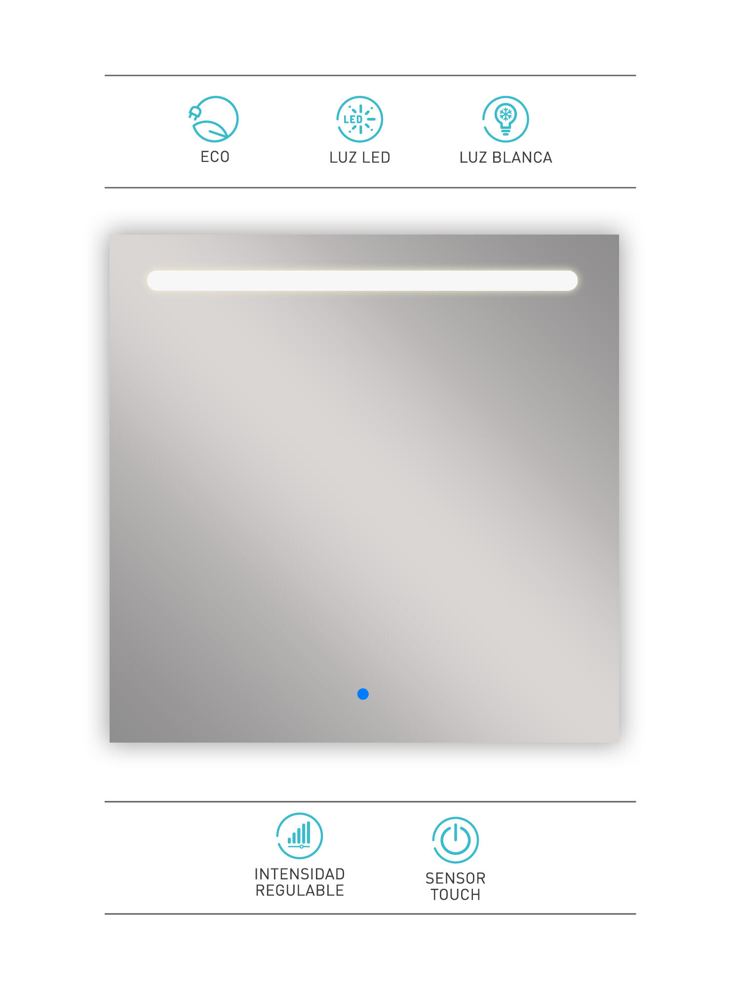 Espelho com iluminação 80x80 cm Manufacturas Portaceli ELED - 9