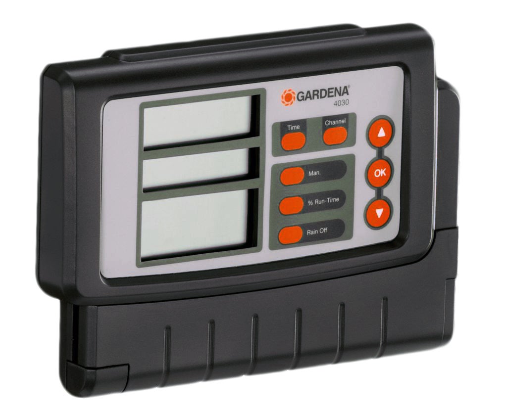 Programador digital gardena 4 vías para electroválvulas c/sensor de lluvia