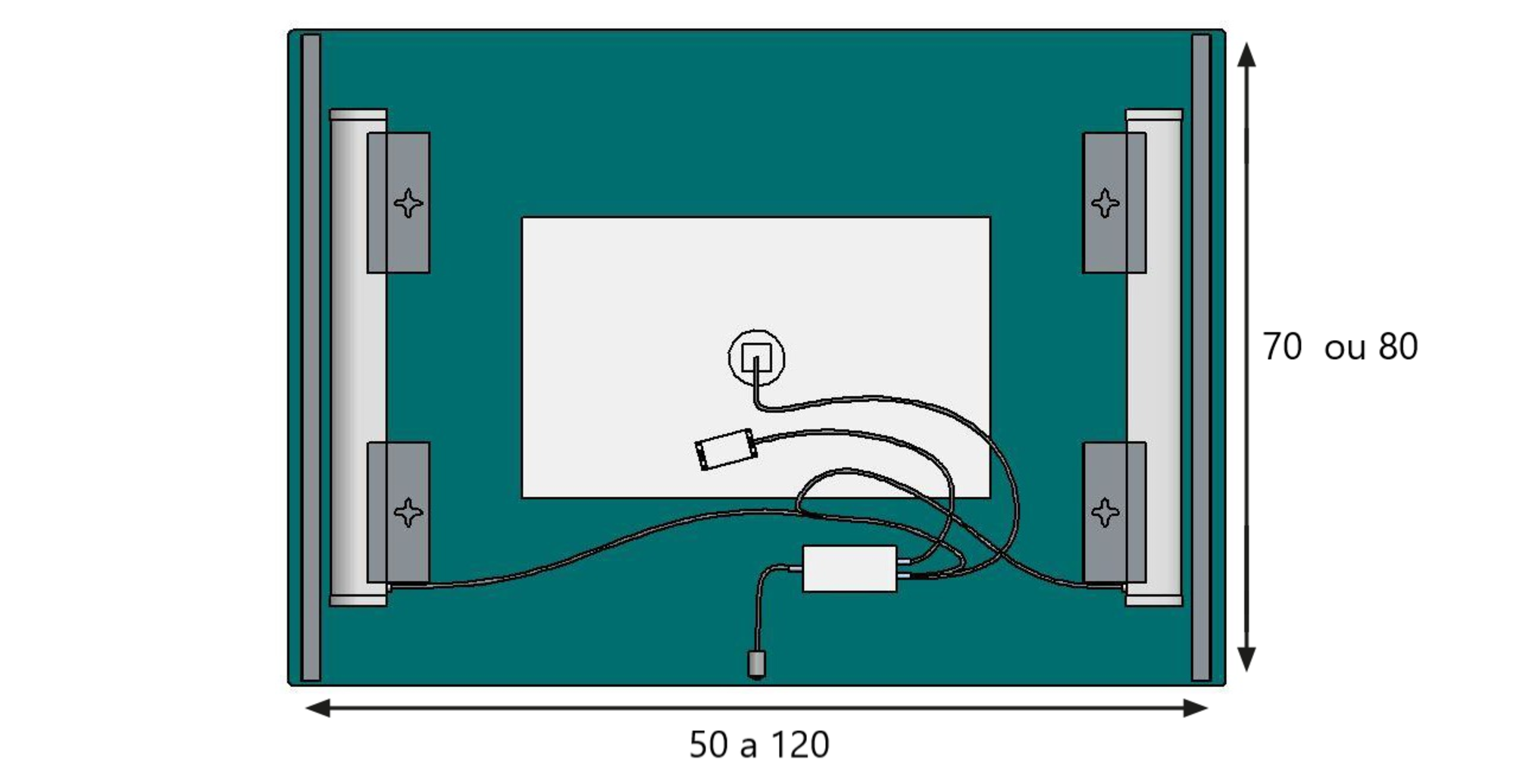 Espejo de baño con luz LED Alix blanco con antivaho, táctil 80x80cm - 2