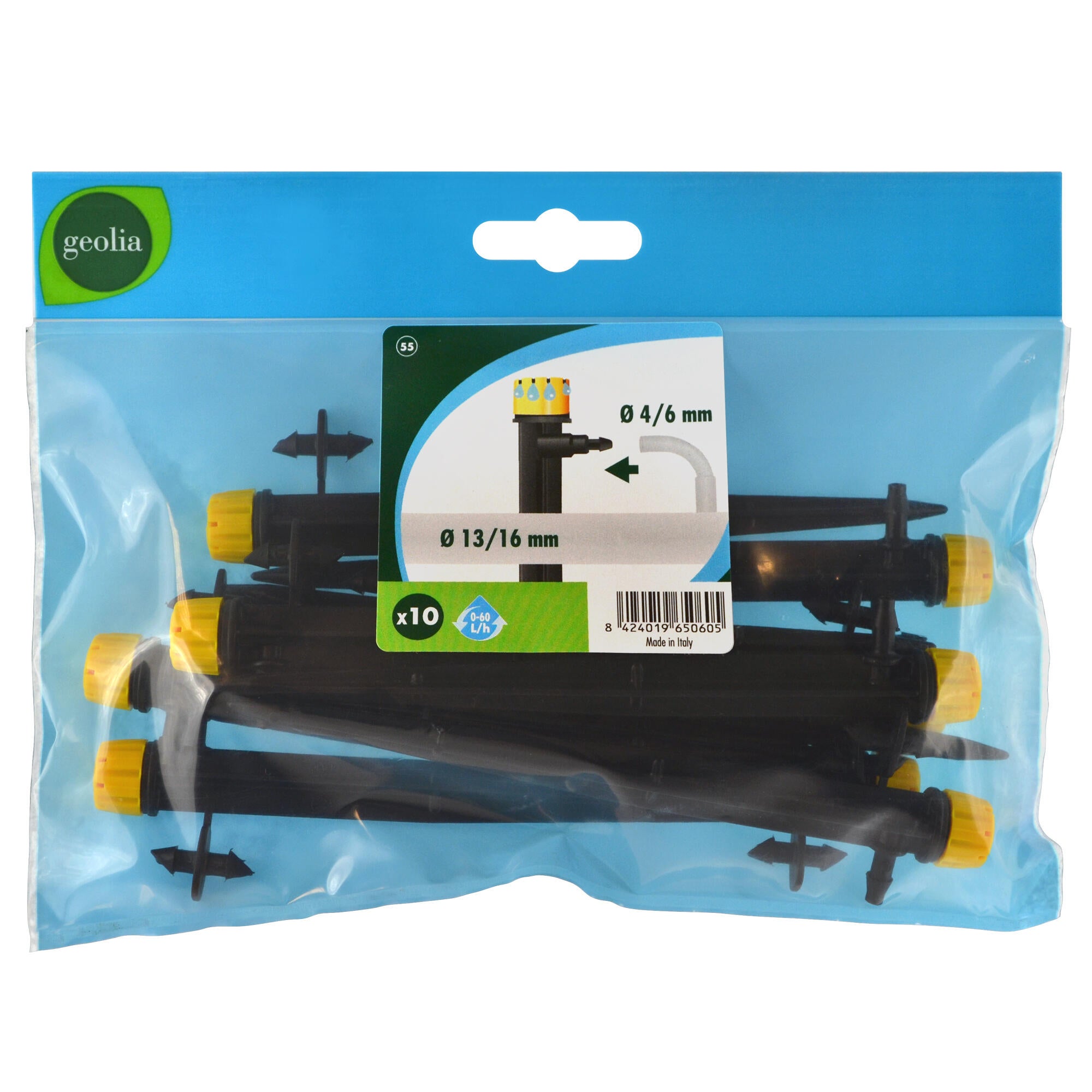 Gocciolatore fine linea regolatore di flusso per superfici circolari in polipropilene GEOLIA GEO8227-10 60 l/h - 8