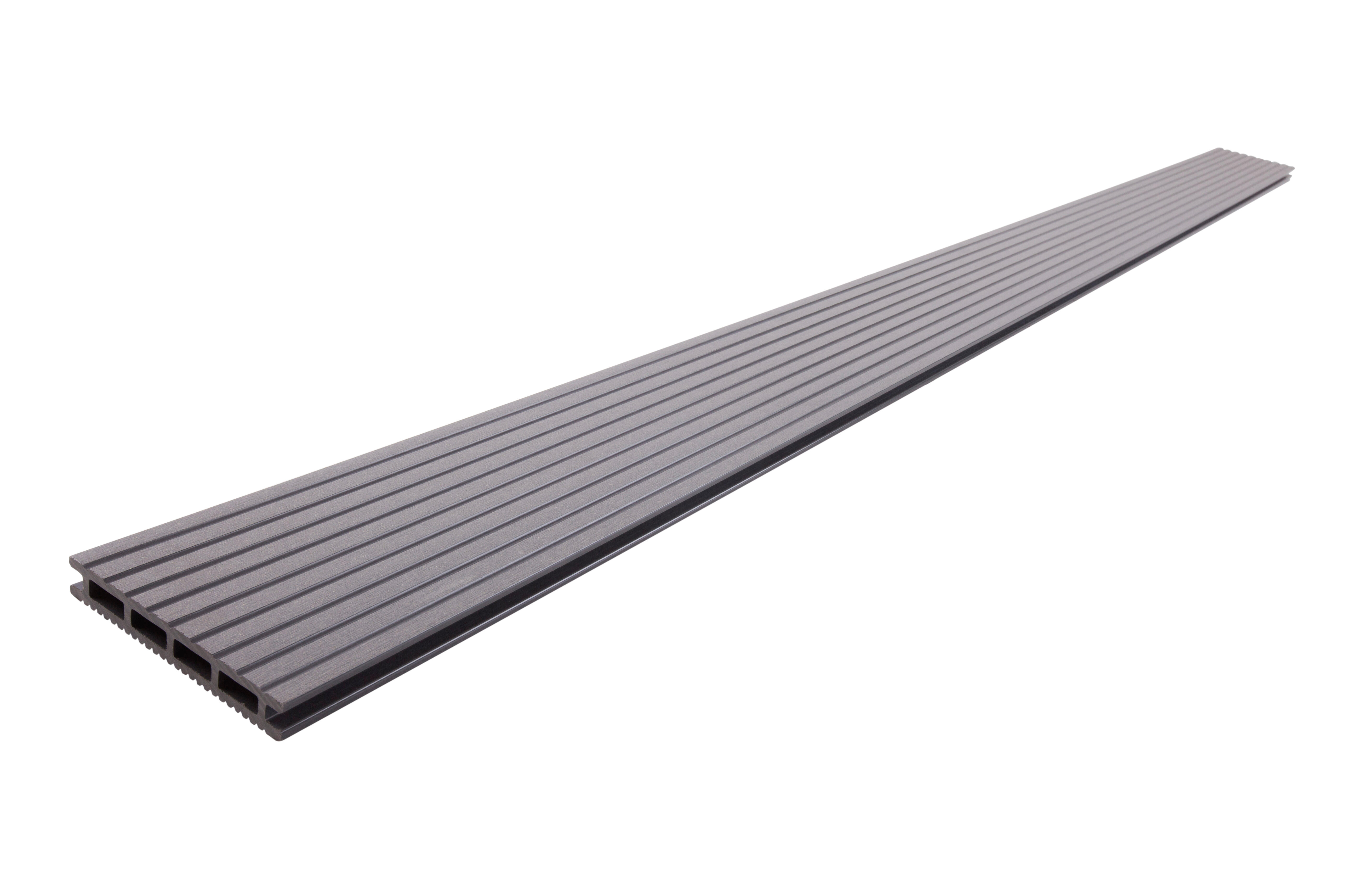Listone con fissaggio a clip in composito di legno e plastica (wpc) Atlas grigio antracite L 240 x L 14.5 cm x Sp. 21 mm - 11