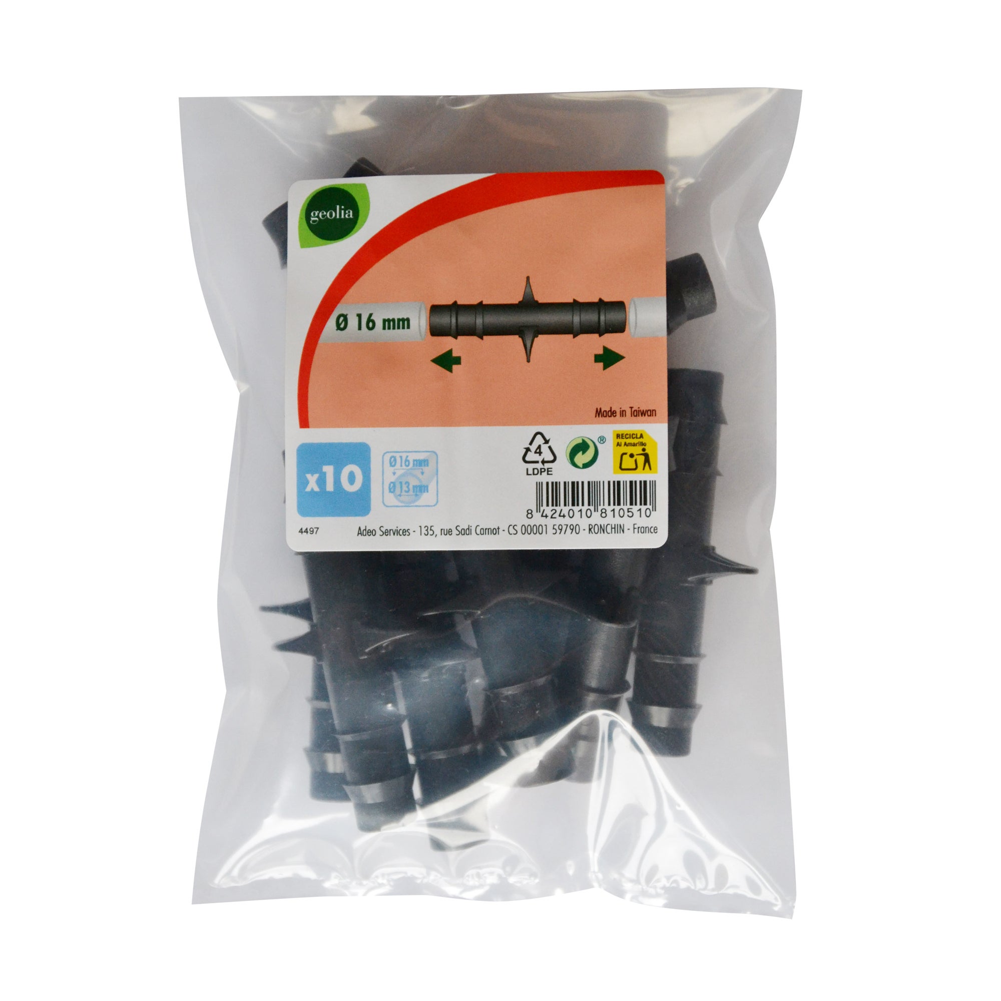 Pack 10 enlaces Ø 16 mm GEOLIA para riego por goteo - 3