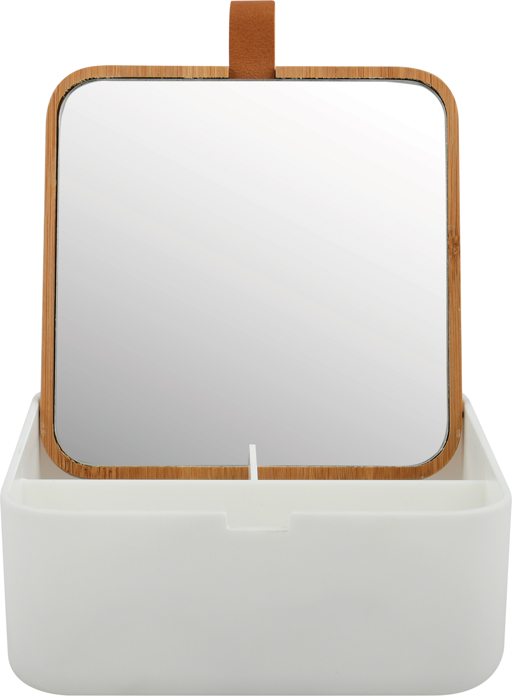 Organizador maquillaje bambu blanco 13.8x5.5x cm
