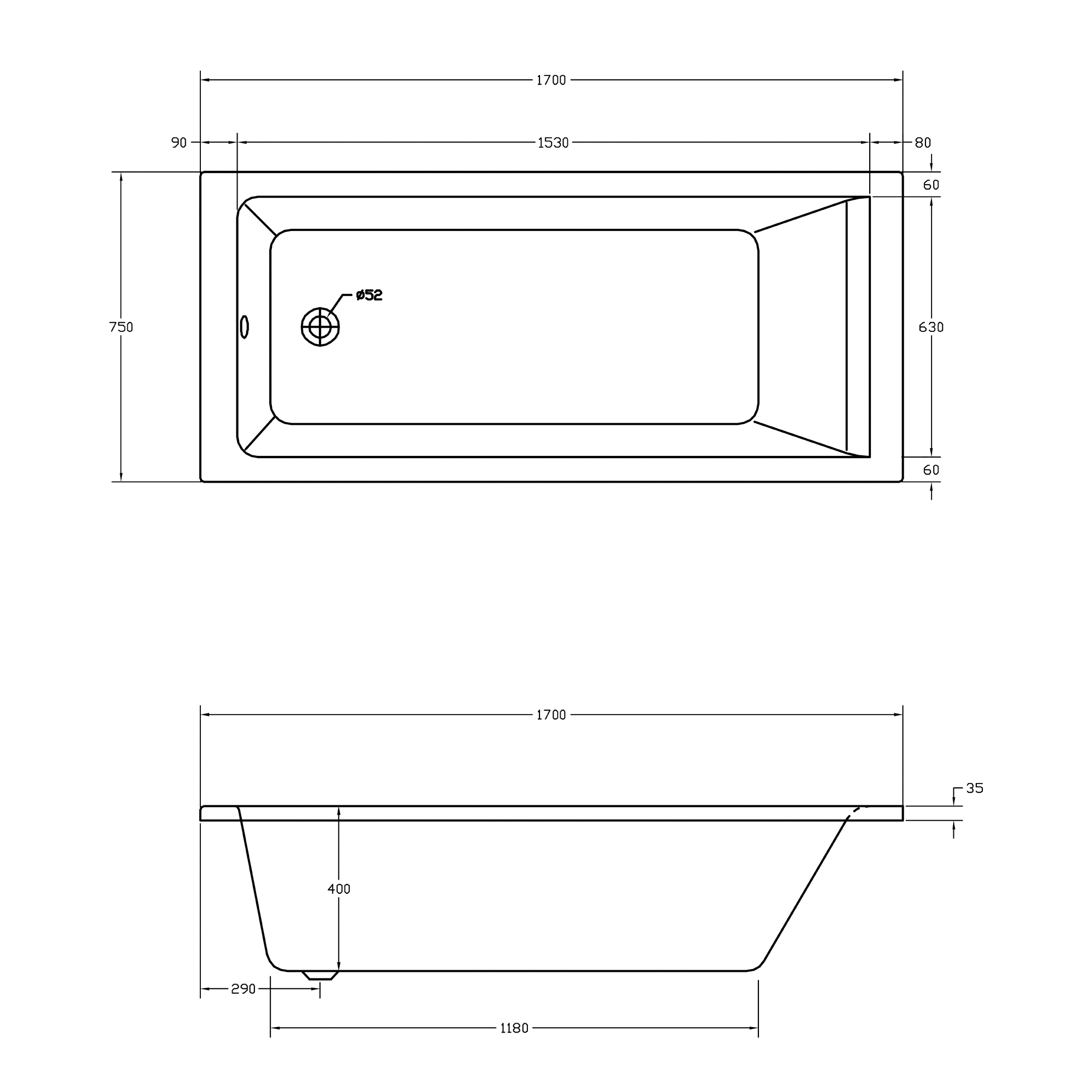 Bañera hidromasaje SANYCCES Galaxy blanco 180x80 cm - 2