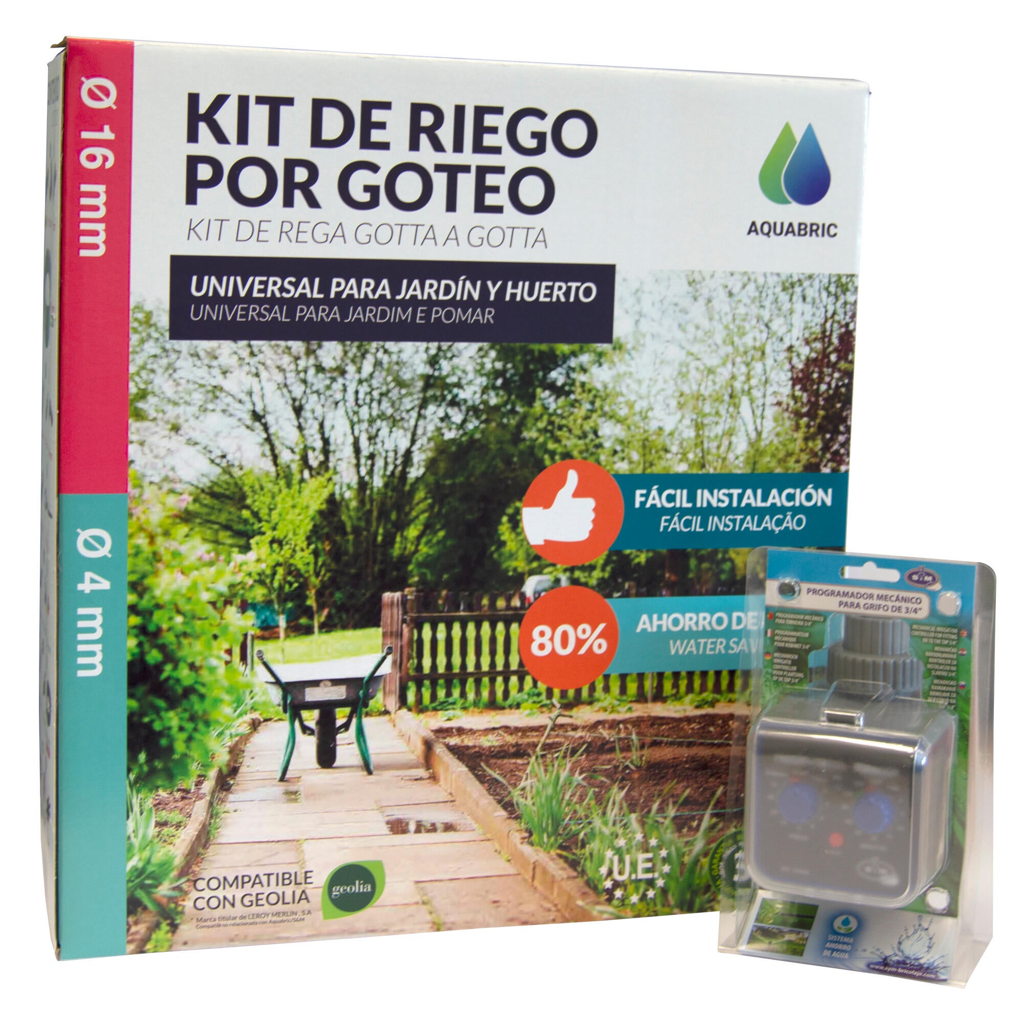 Kit completo de riego por goteo + programador