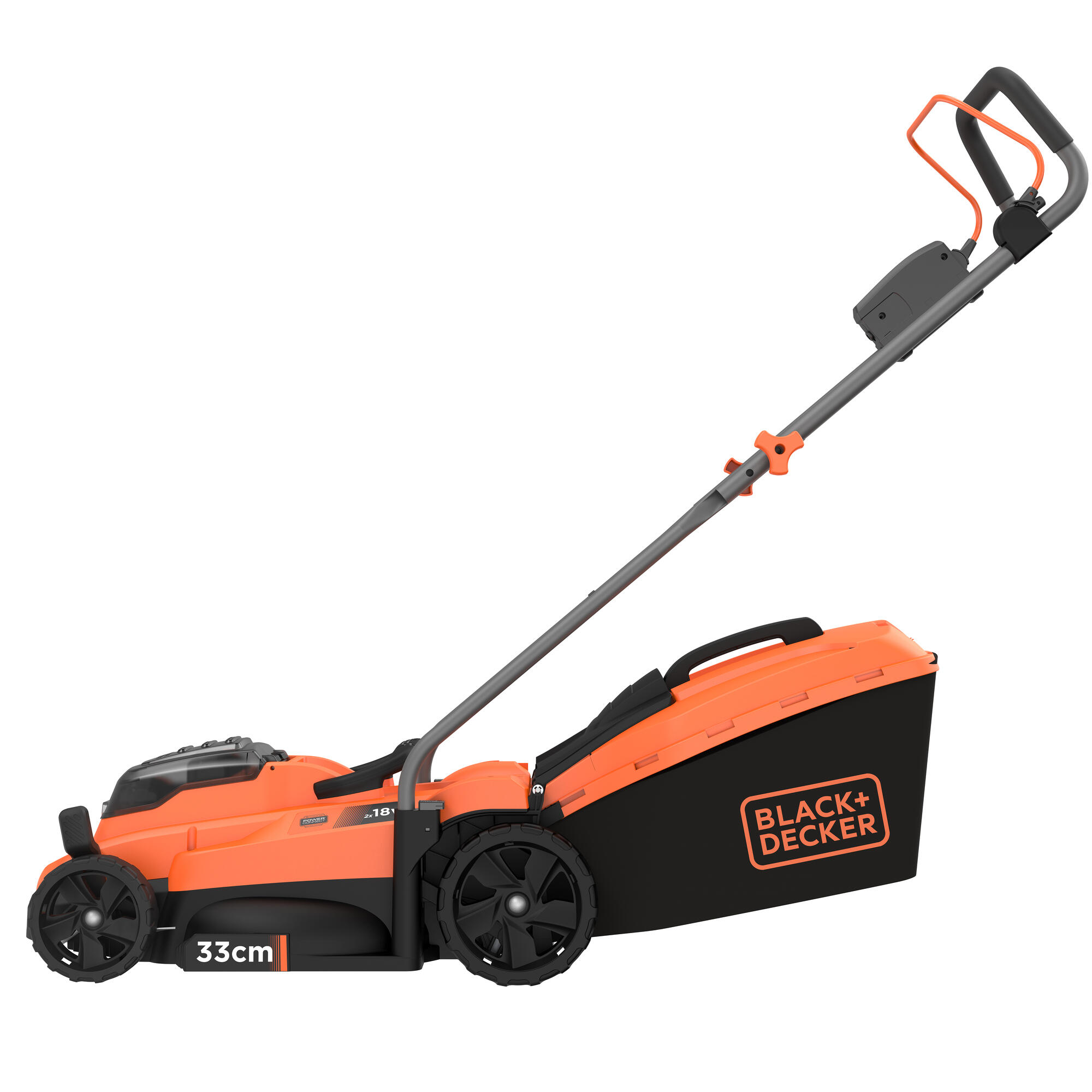 Cortacésped de batería black + decker bcmw3318l2-qw 36v 33 cm ancho de corte 40 de autonomía con cargador y batería incluido