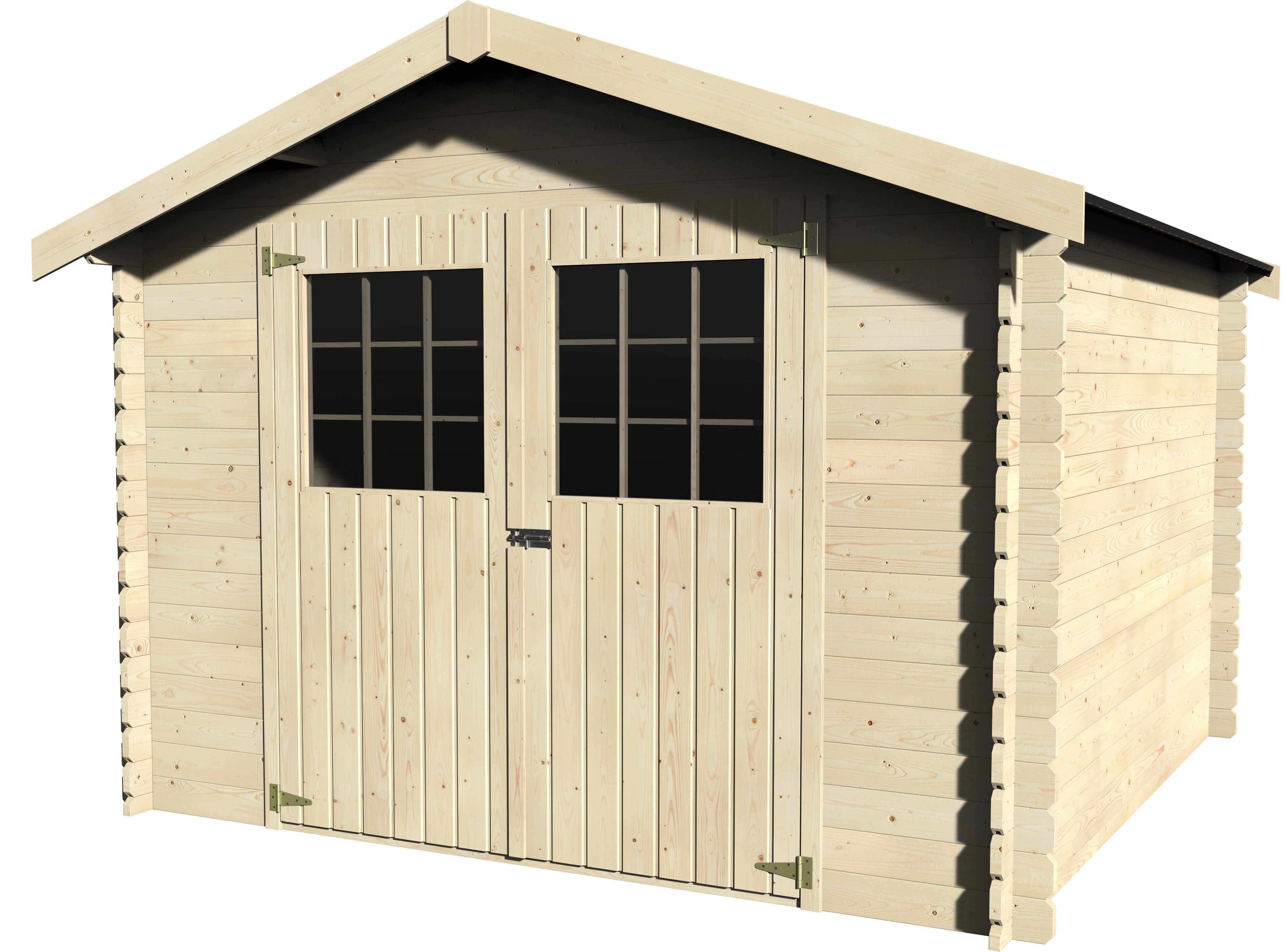 Caseta de madera Lesal de 317x232x313 cm y 9.92 m2 con 28 mm espesor y doble puerta abatible DECOR ET JARDIN - 4