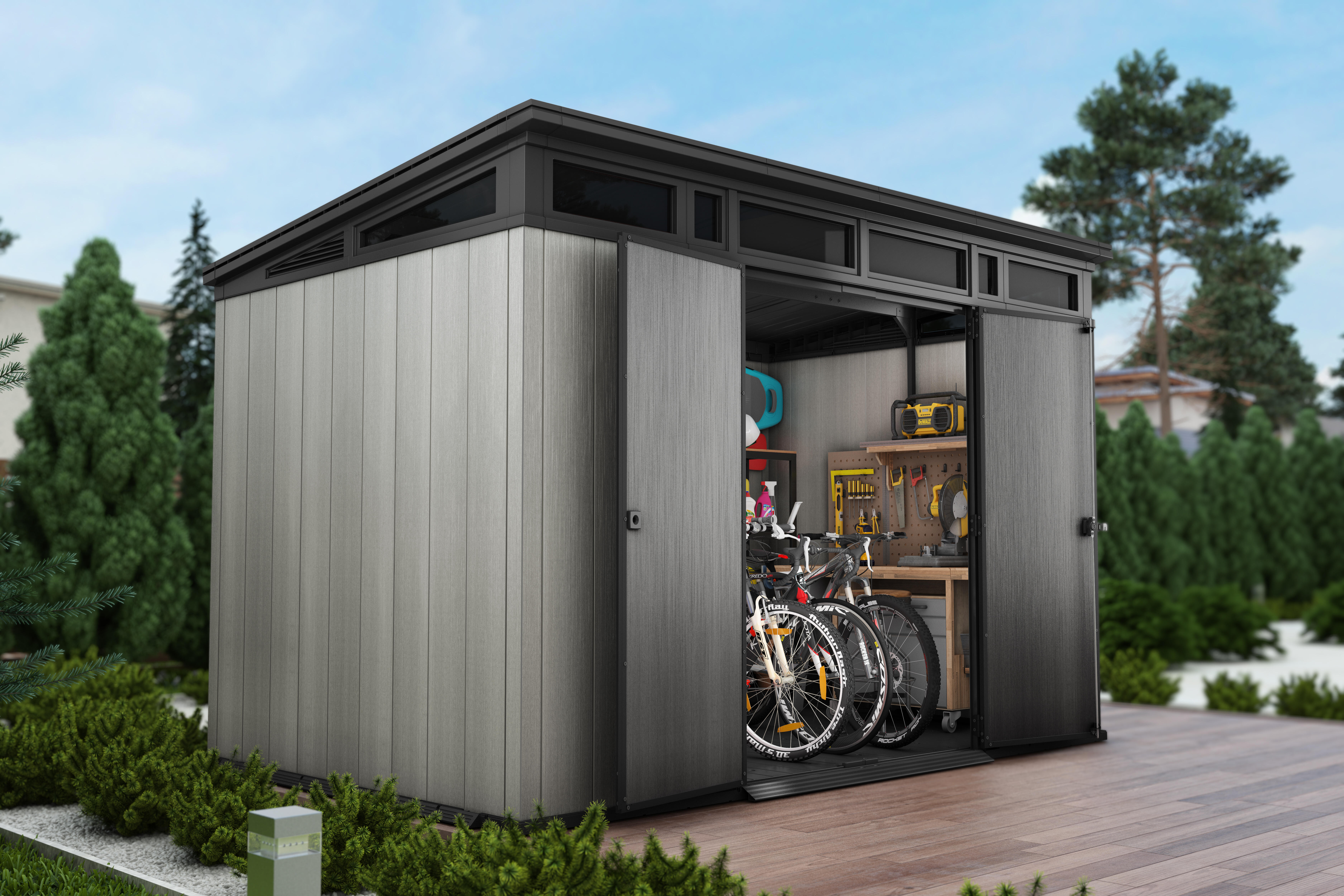 Caseta de resina Artisan de 340x226x218 cm y 7.4 m2 con 20 mm espesor y doble puerta abatible KETER - 13
