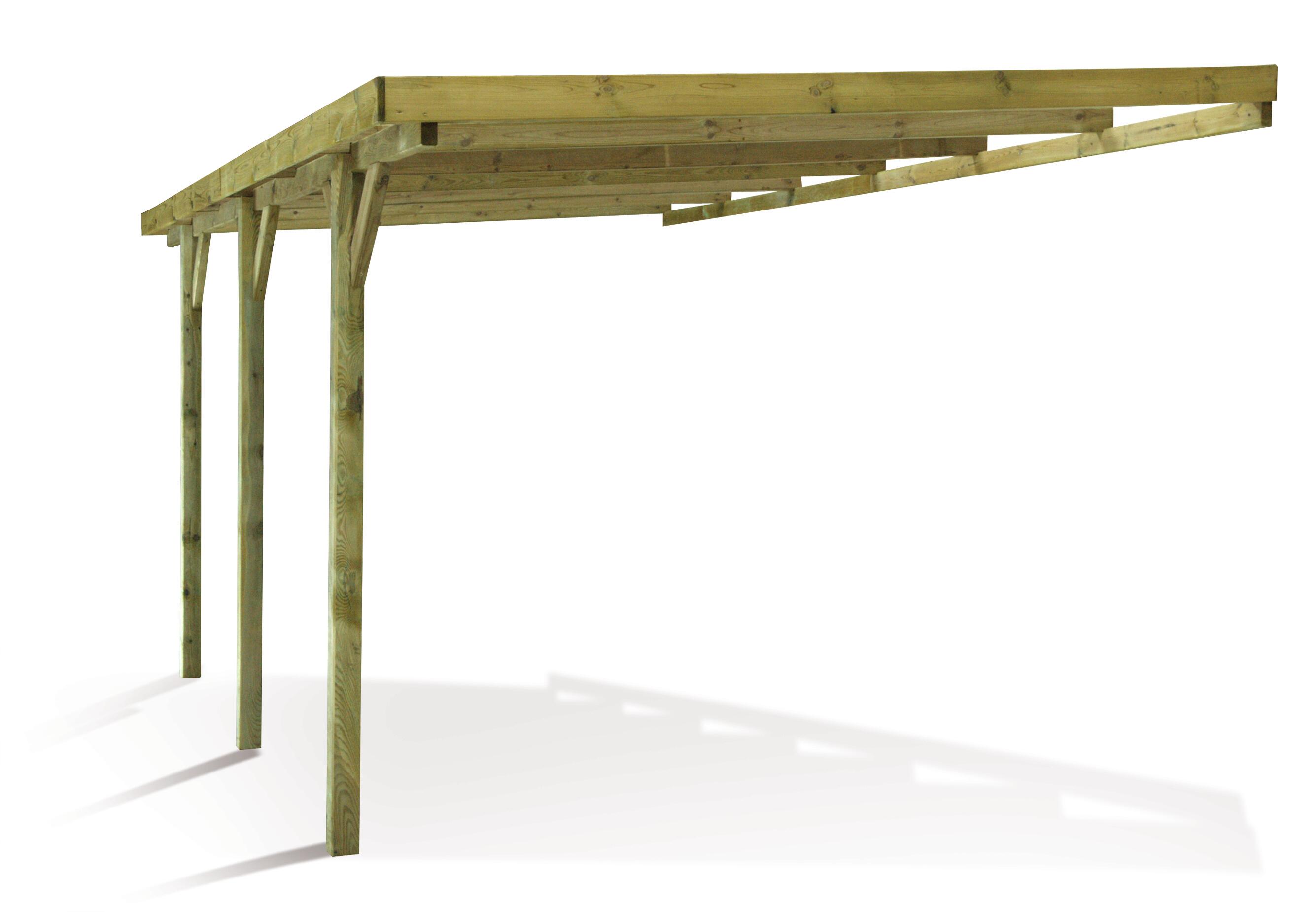 Cochera de madera CERLAND 2148 adosable para 1 coche 300 x 231 x 524 cm y 14.9 m² - 4