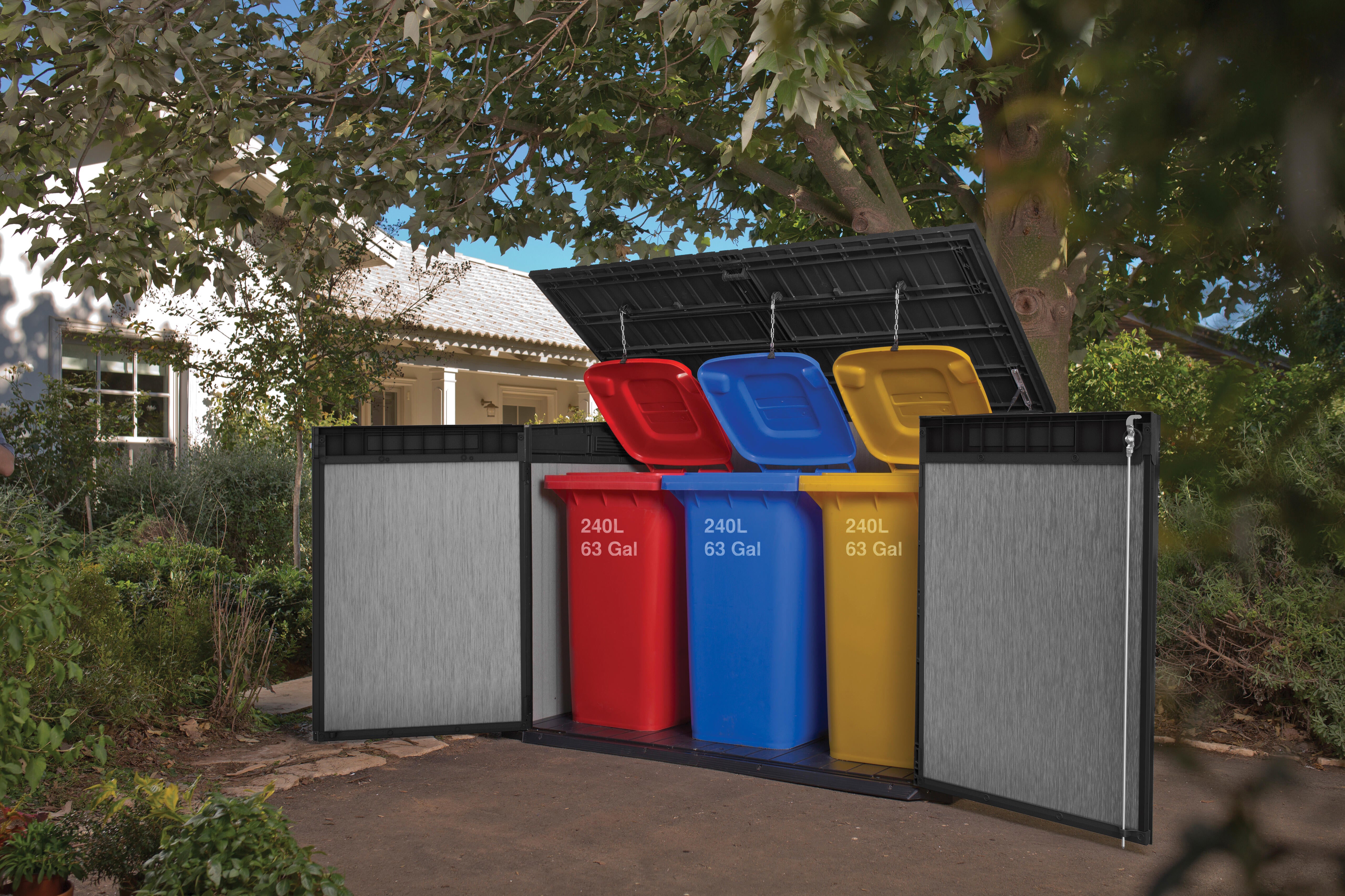 Arcón de resina para exterior KETER 232427 190.5 x 132.5 x 109.3 cm y capacidad de 2020 L - 11