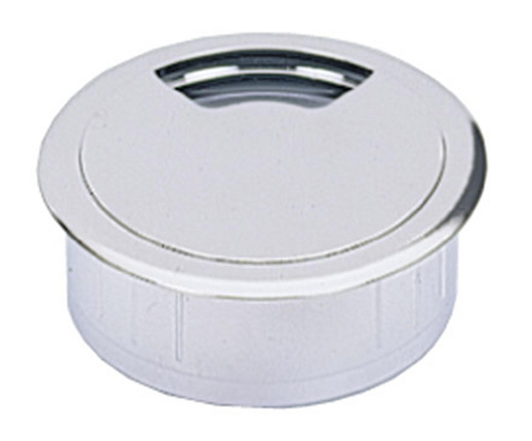 Passe-fil plastique gris métallisé HETTICH, 60 mm - 3