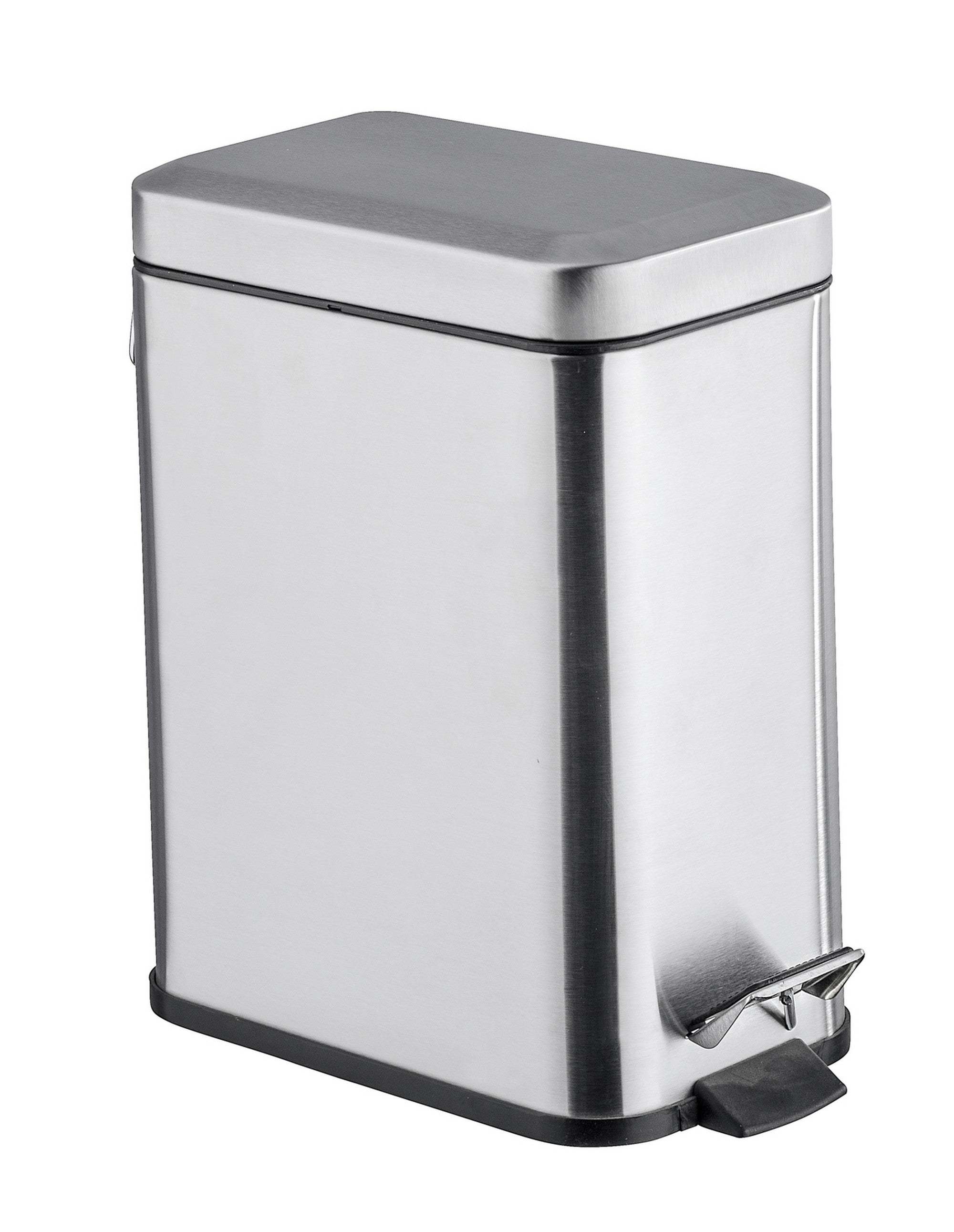 Papelera de baño con pedal acero inox rectang. square 5 l