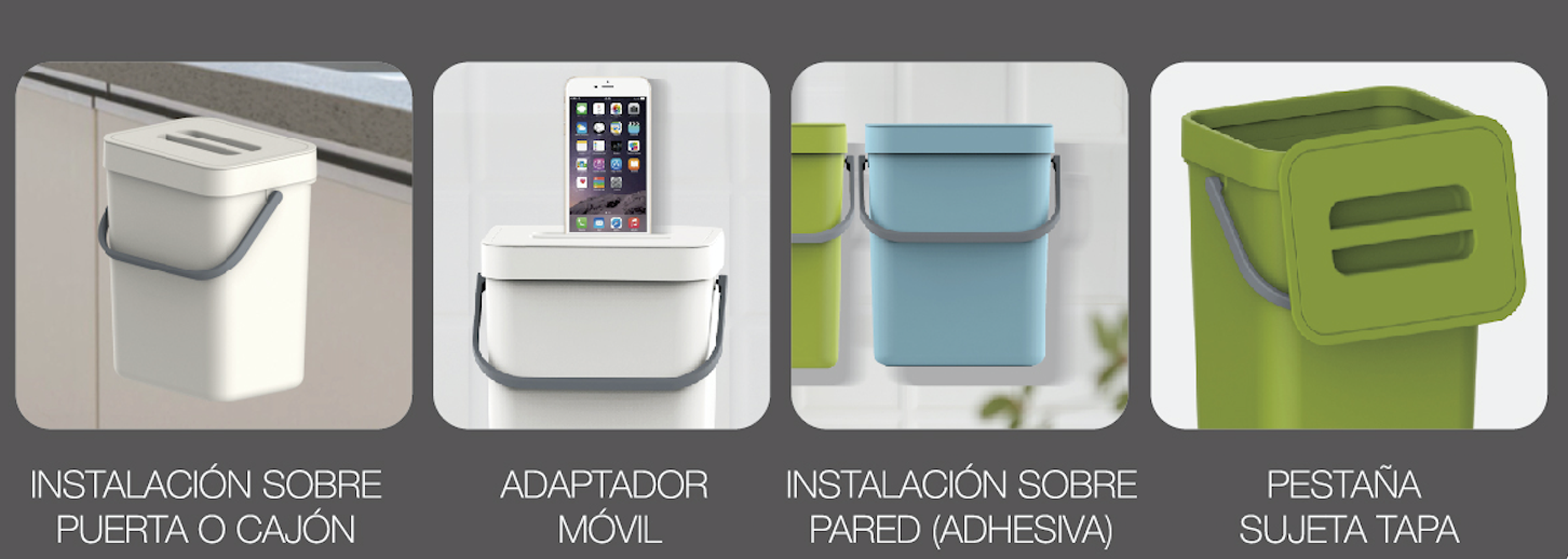 Balde do lixo BANYDEA PENDURAR 3L BRANCO - 9