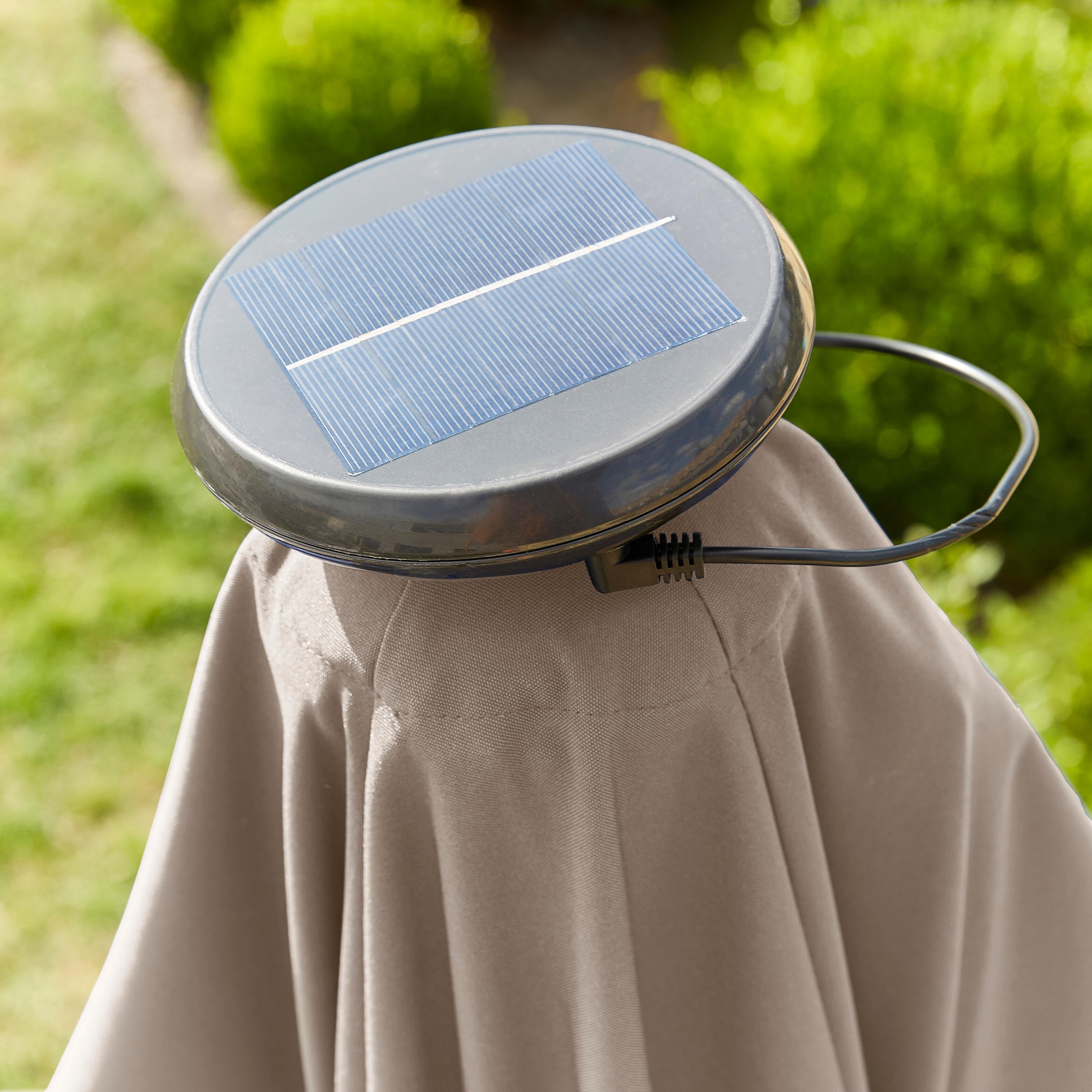 Ombrellone a palo laterale grigio Sonora NATERIAL con telo rettangolare tortora L 282 x P 391 x H 274 cm - 26