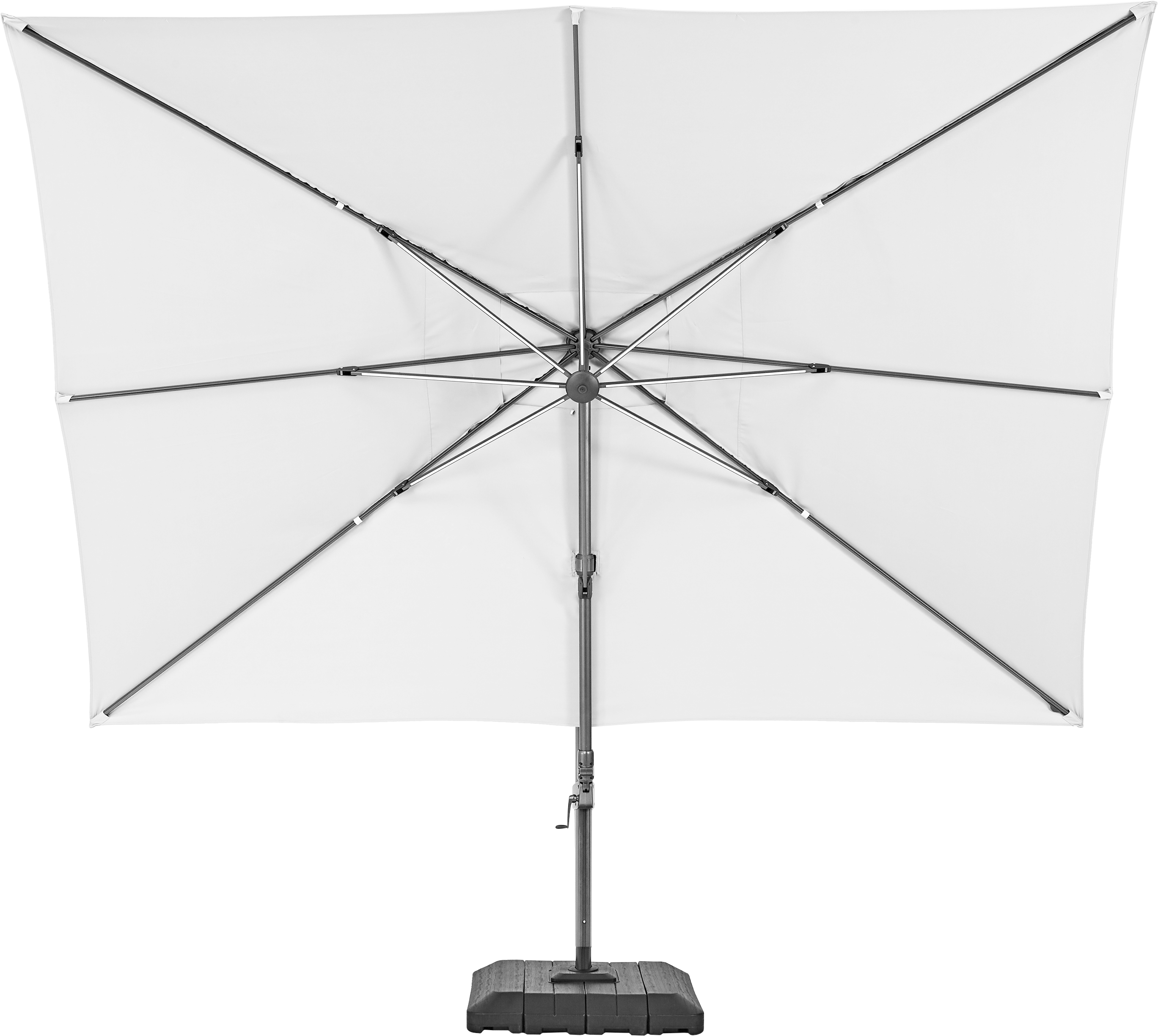 Ombrellone a palo laterale grigio Sonora NATERIAL con telo rettangolare bianco L 391 x P 282 x H 274 cm - 9