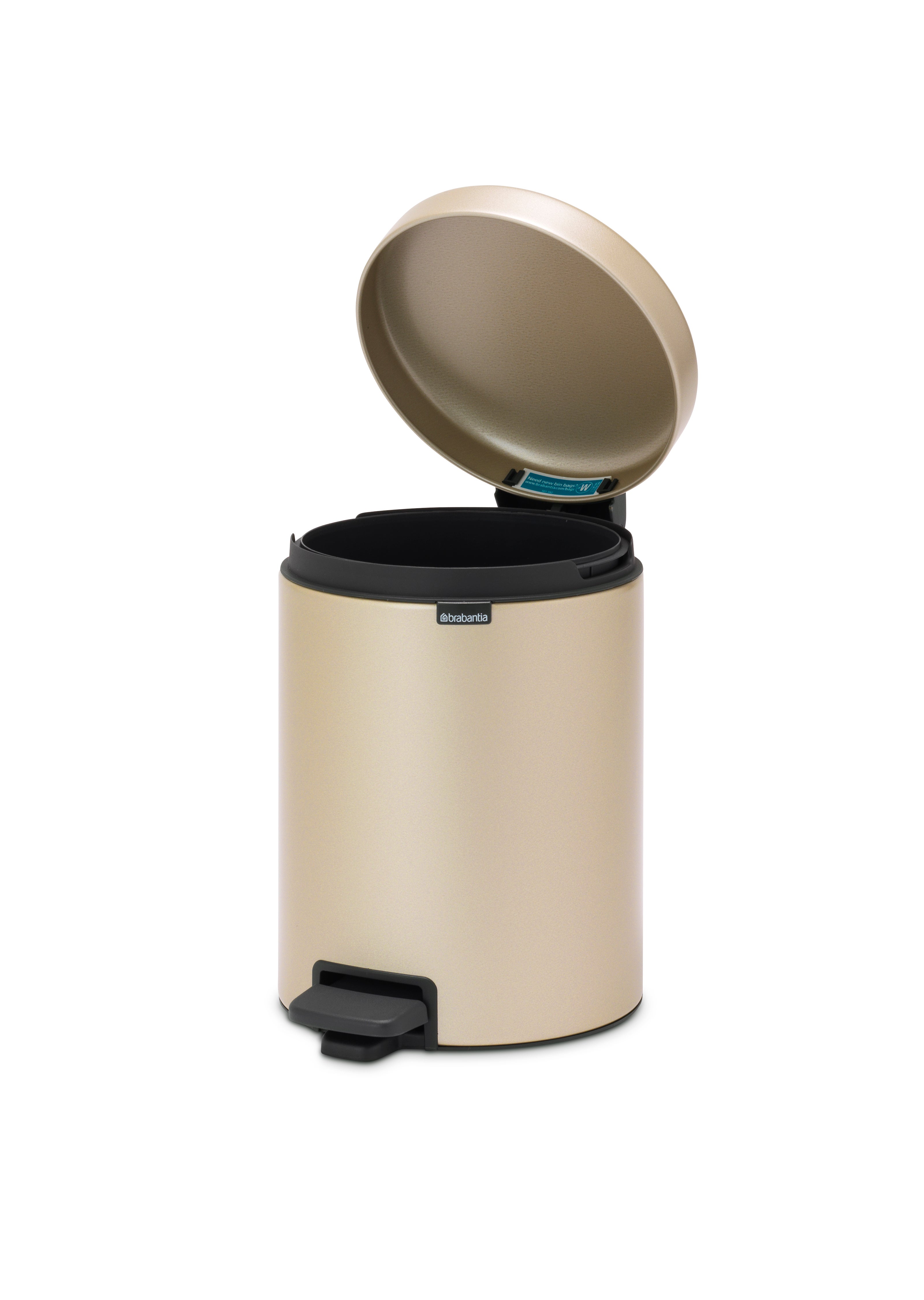 Papelera baño newicon amarillo 5l