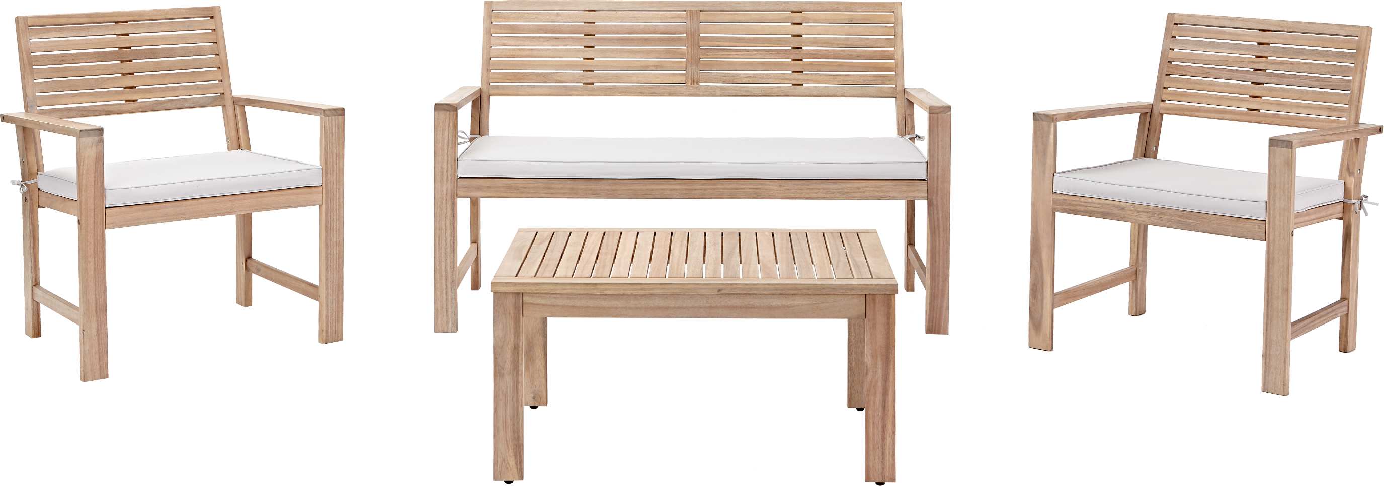 Conjunto jardim relax acácia sofá e mesa castanho 4 pessoas Solis Naterial - 3