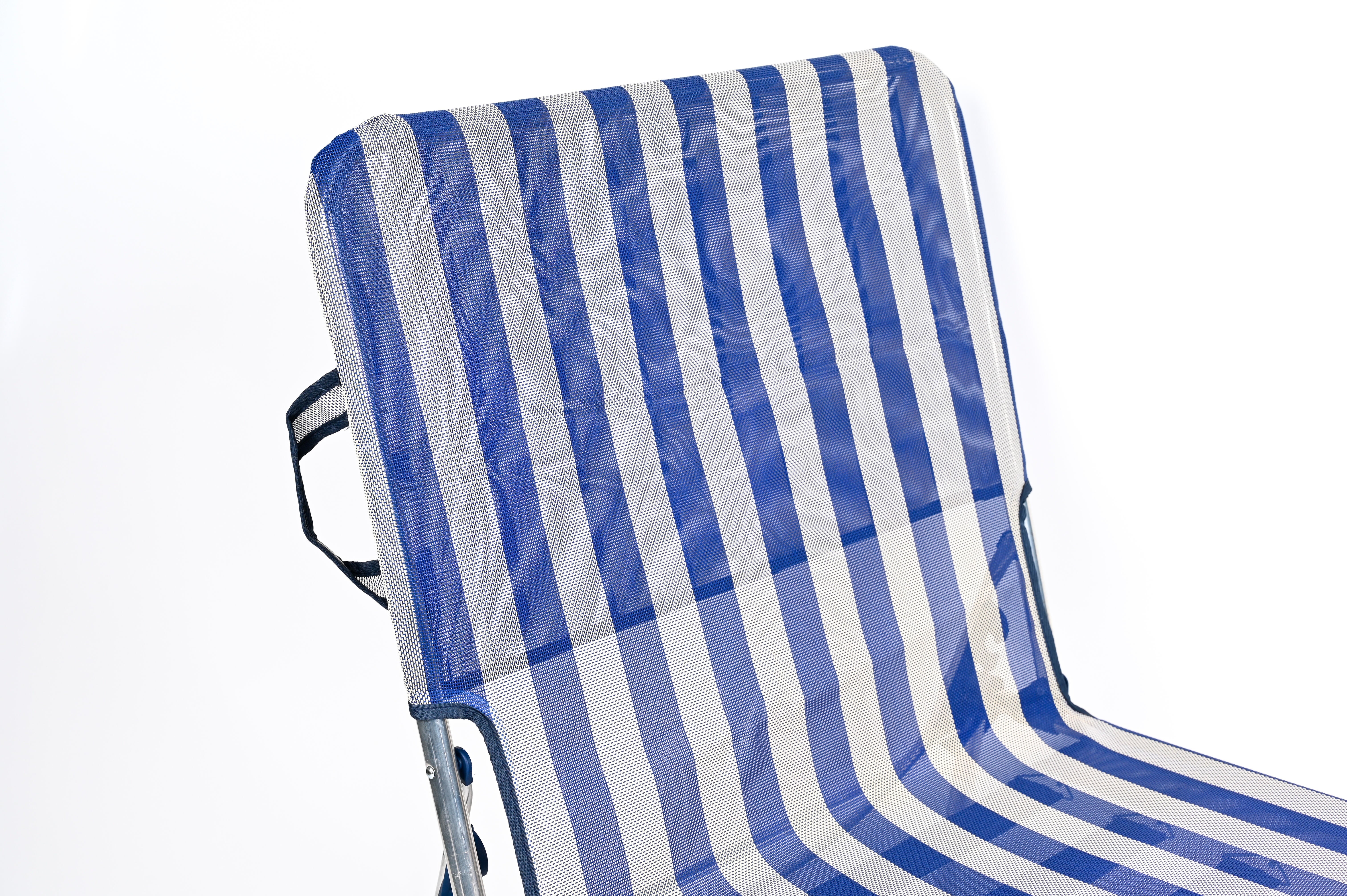 Tumbona de playa plegable de aluminio azul 67x30x191 cm - 10