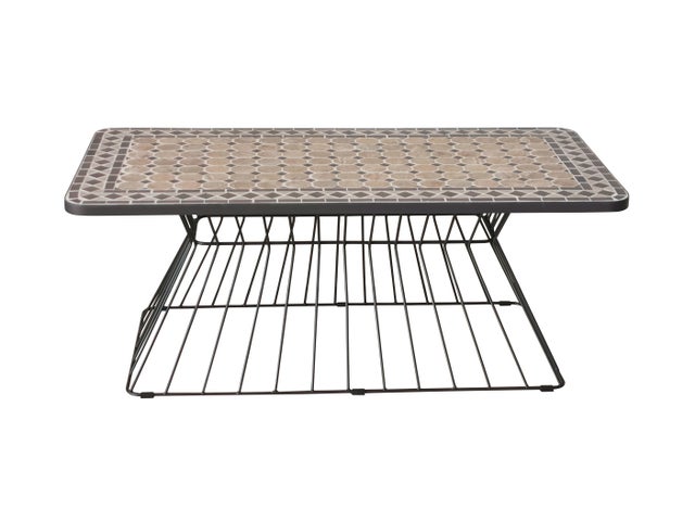 Mesa de jardín de comedor de acero Alhambra marrón de 120x44.2x60 cm