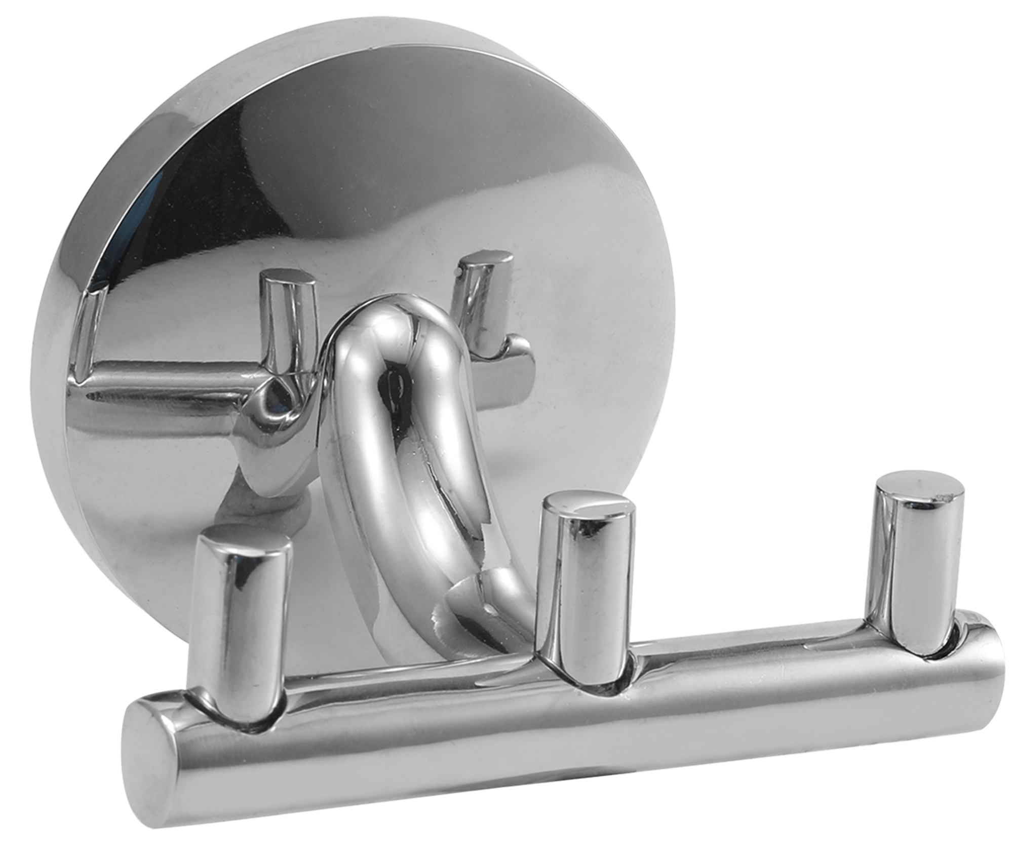 Percha/perchero suite cinc gris con 3 ganchos