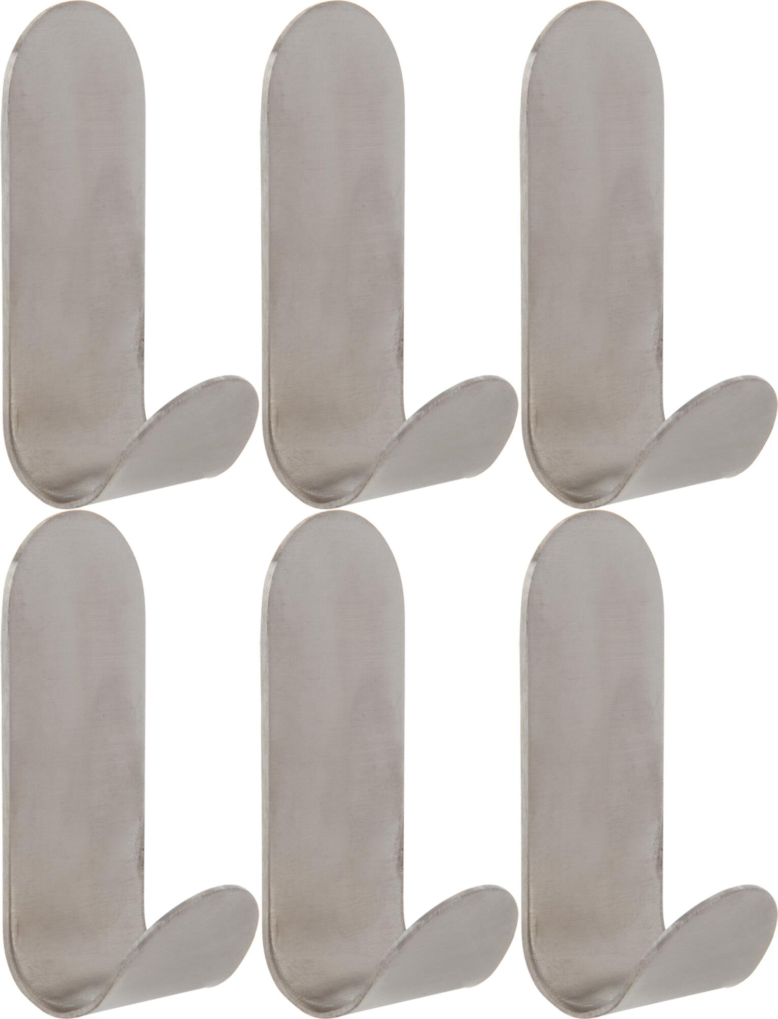 Lote 6 perchas de baño adhesivas de acero inoxidable sensea basic cromo