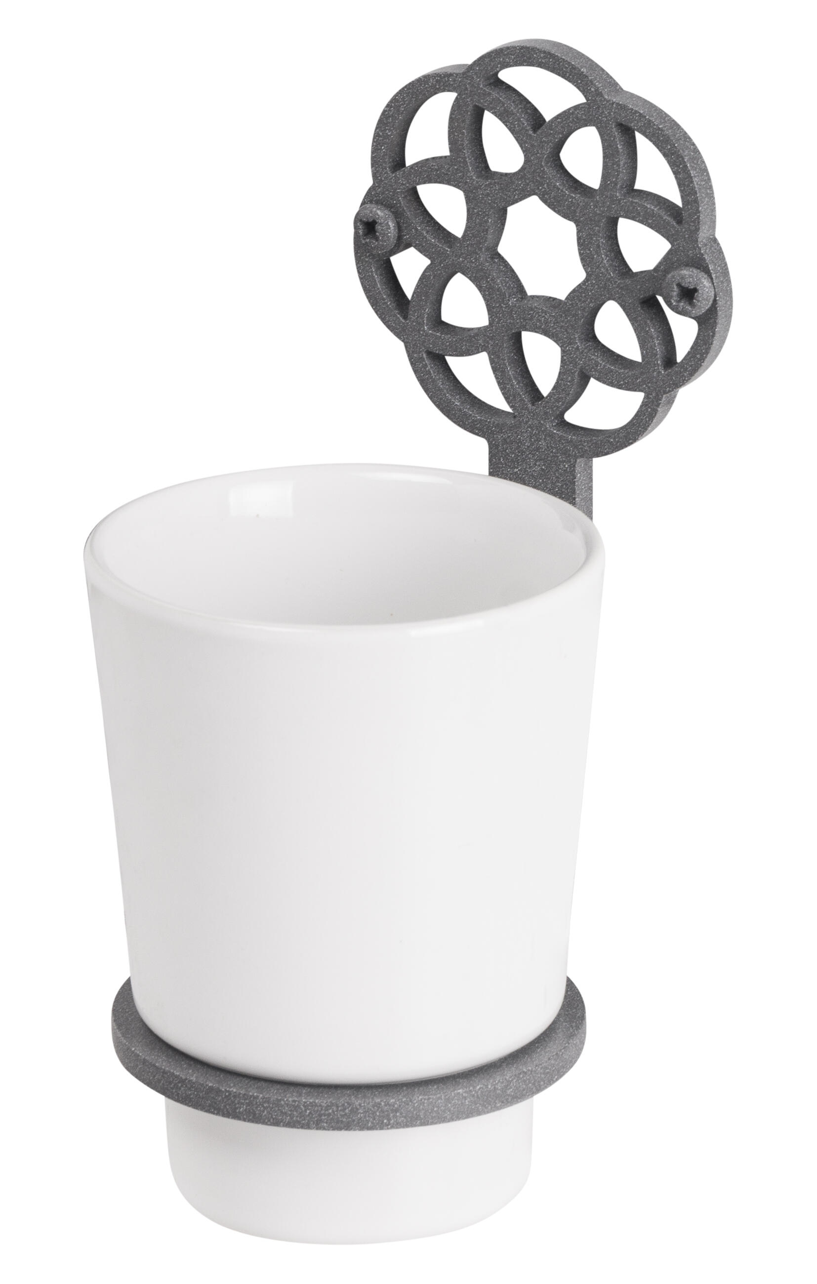 Vaso de baño mandala gris piedra mate