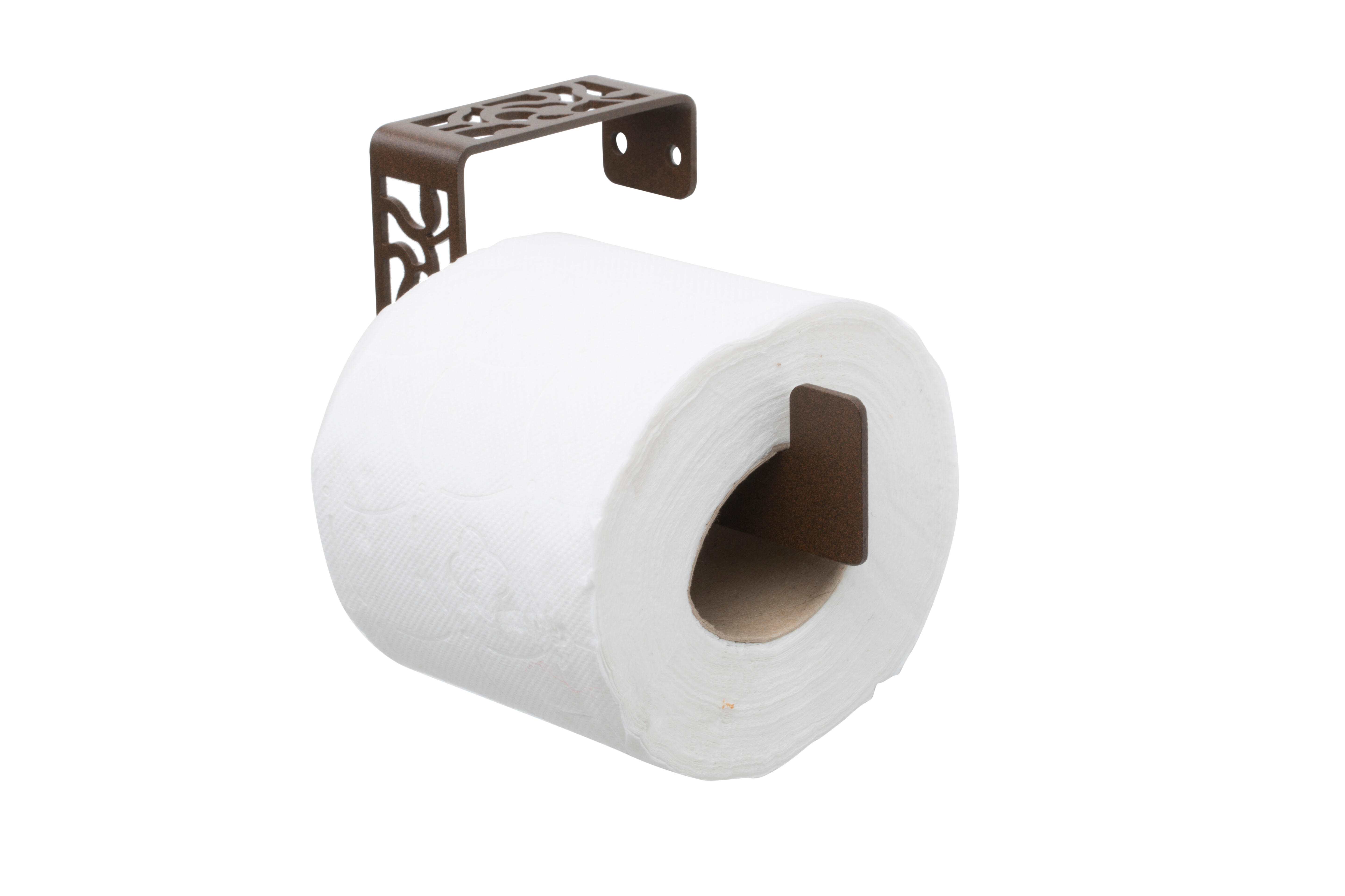 Portarrollos de papel higiénico Art Decó marrón fijo en pared - 3
