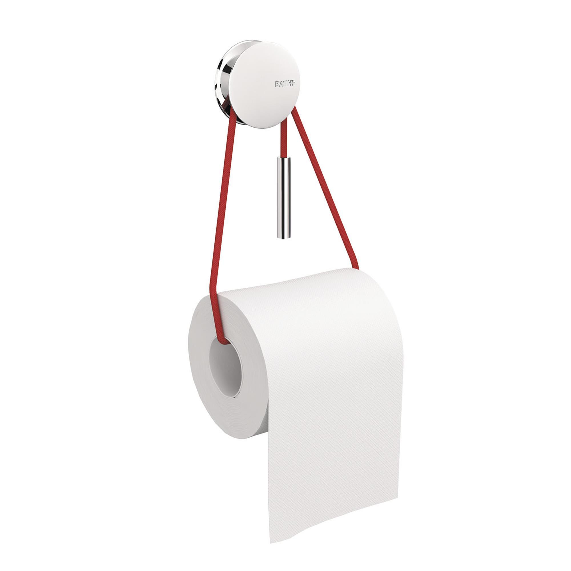 Portarrollos de papel higiénico diabolo rojo adhesivo o para atornillar