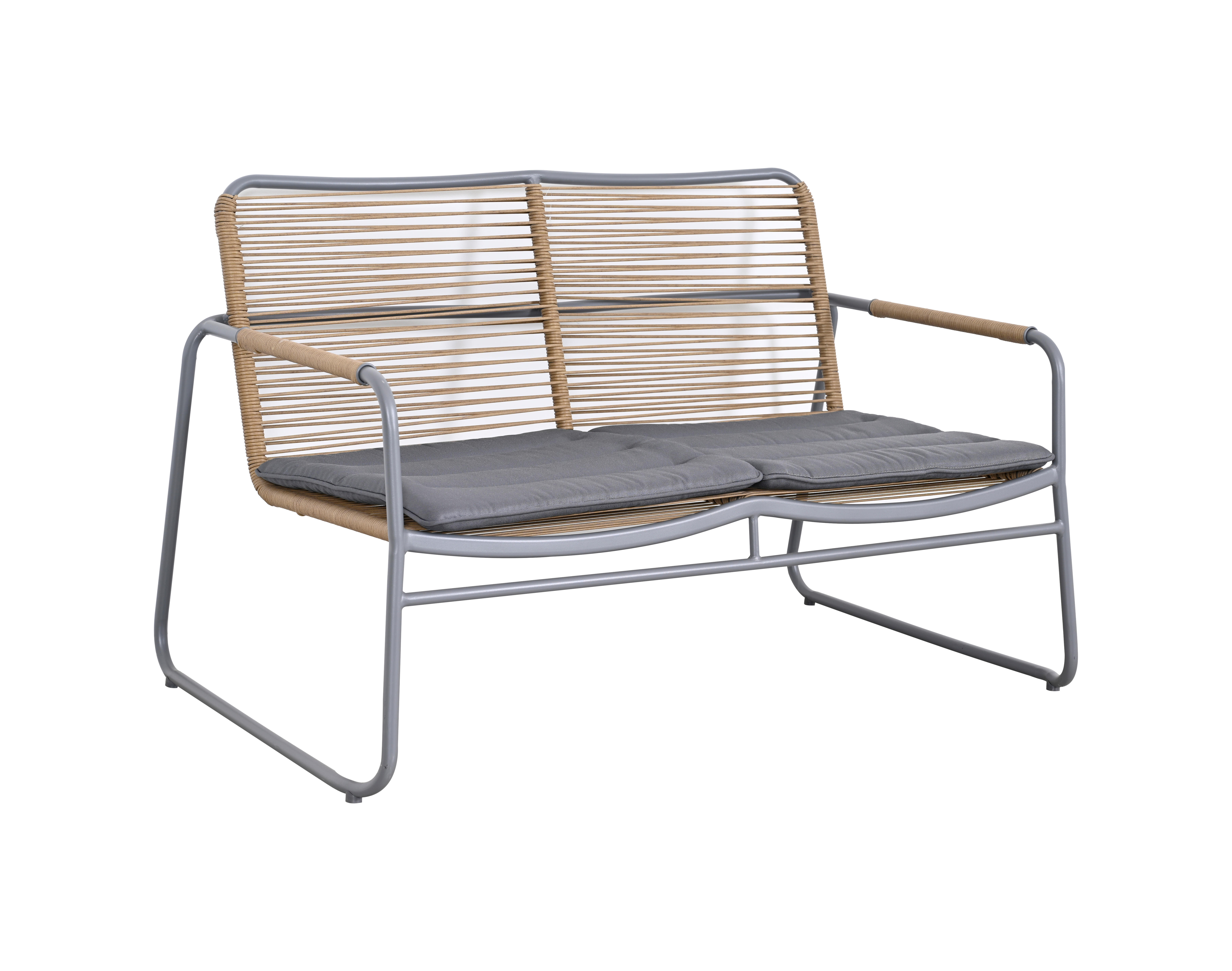 Sofá de jardín con cojín de acero Mahón marrón - 4