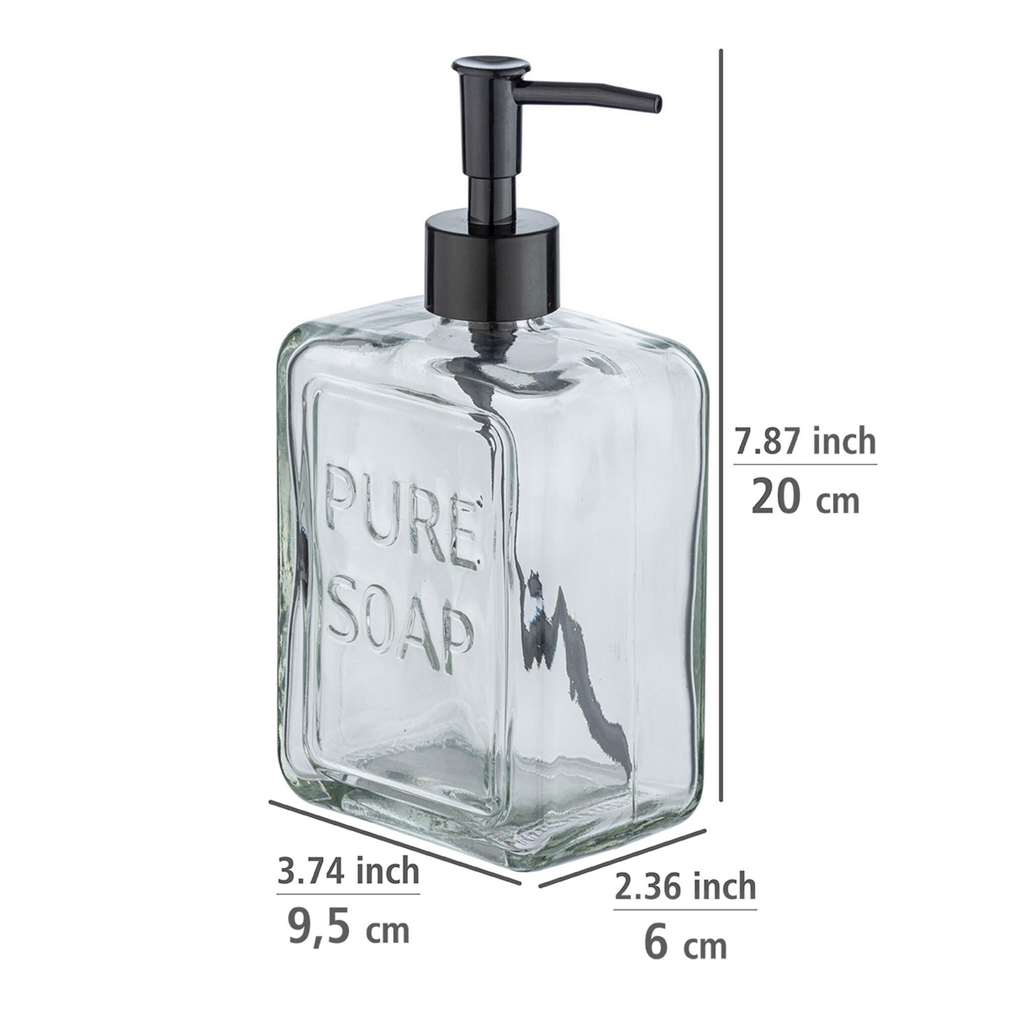 Dispenser sapone per bagno/cucina Pure trasparente in cristallo 0.55 l - 8