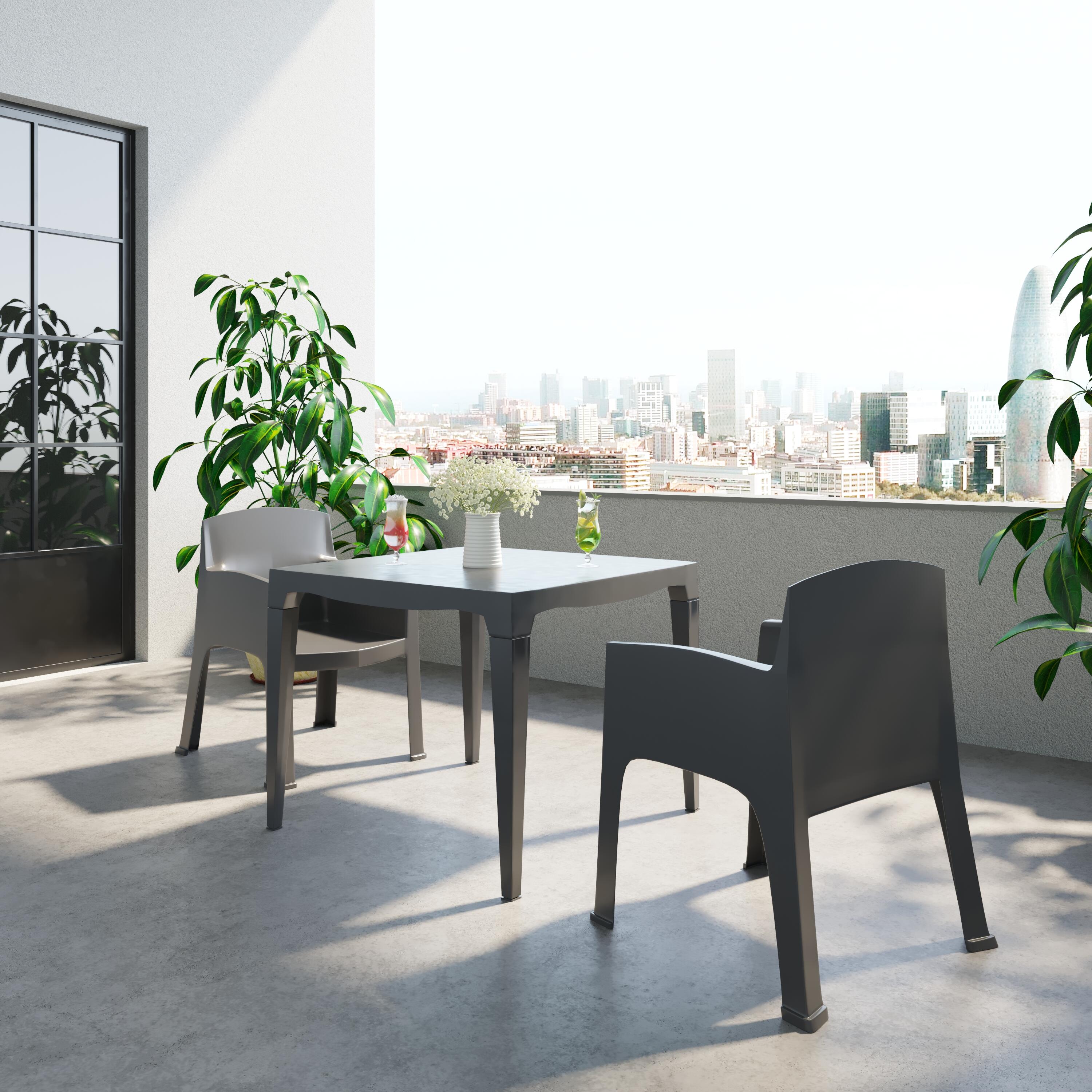 Silla de jardín de polipropileno Master gris - 7