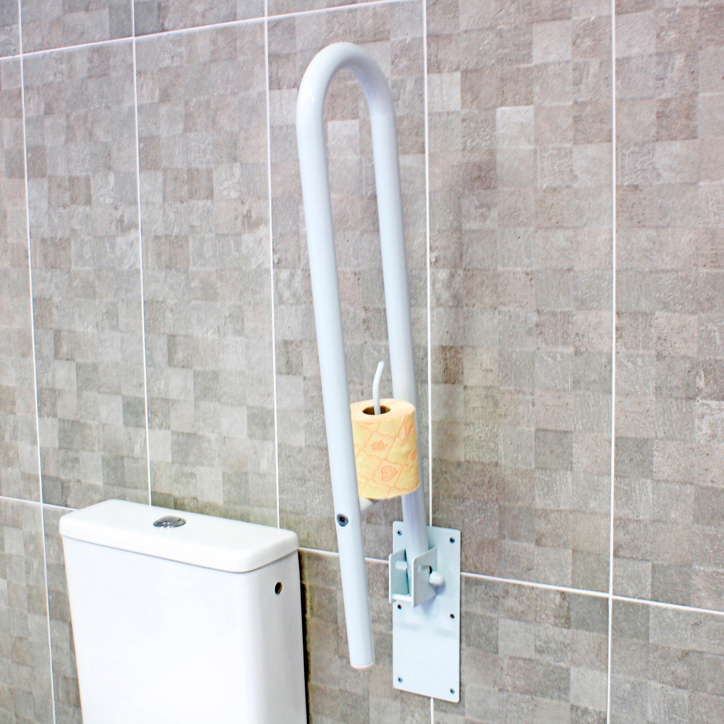 Barra de apoio aço antideslizante inox branco 73x3 cm - 3