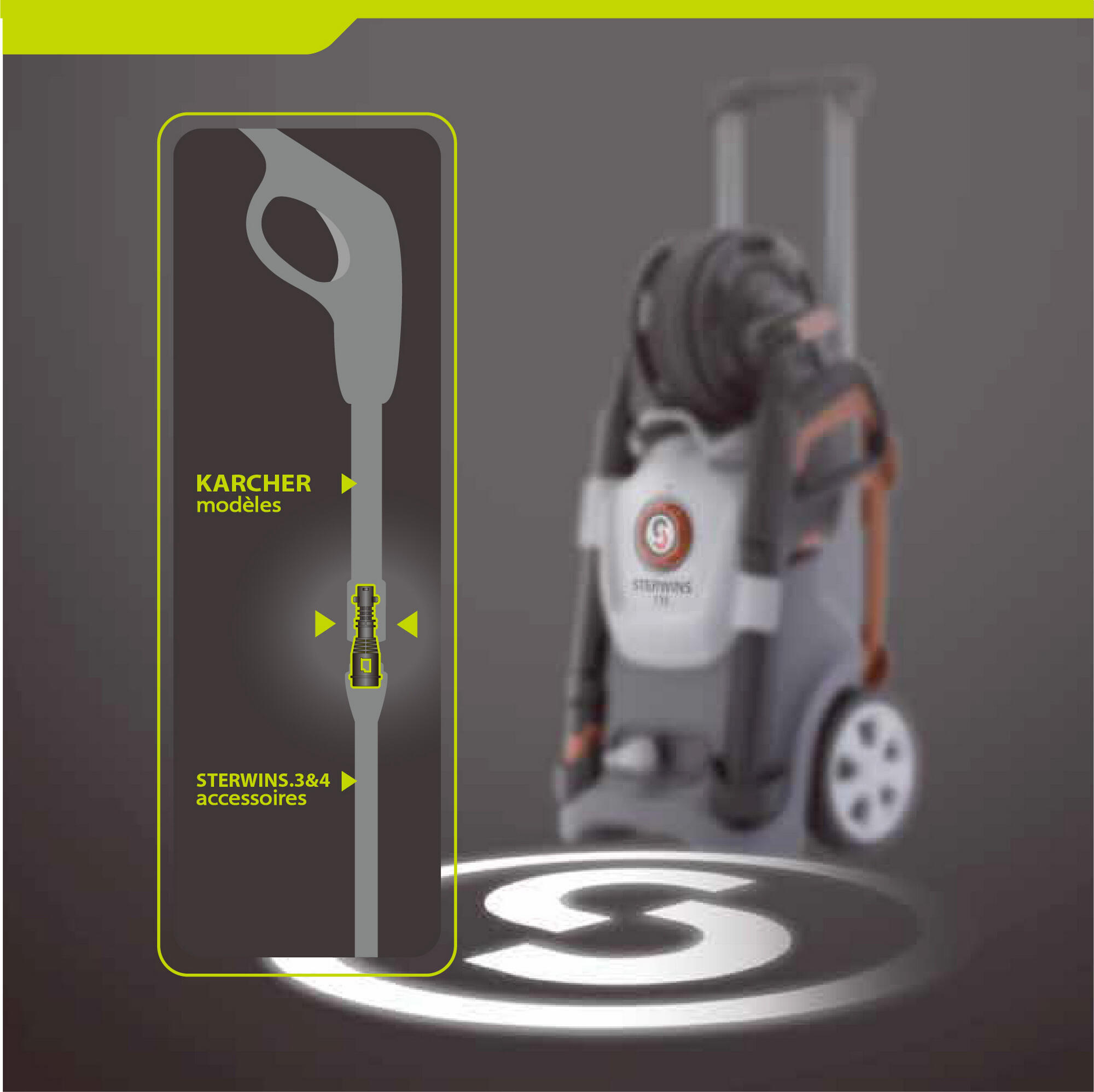Adaptador para ligar acessórios Sterwins a lavadoras de alta pressão Karcher - 5