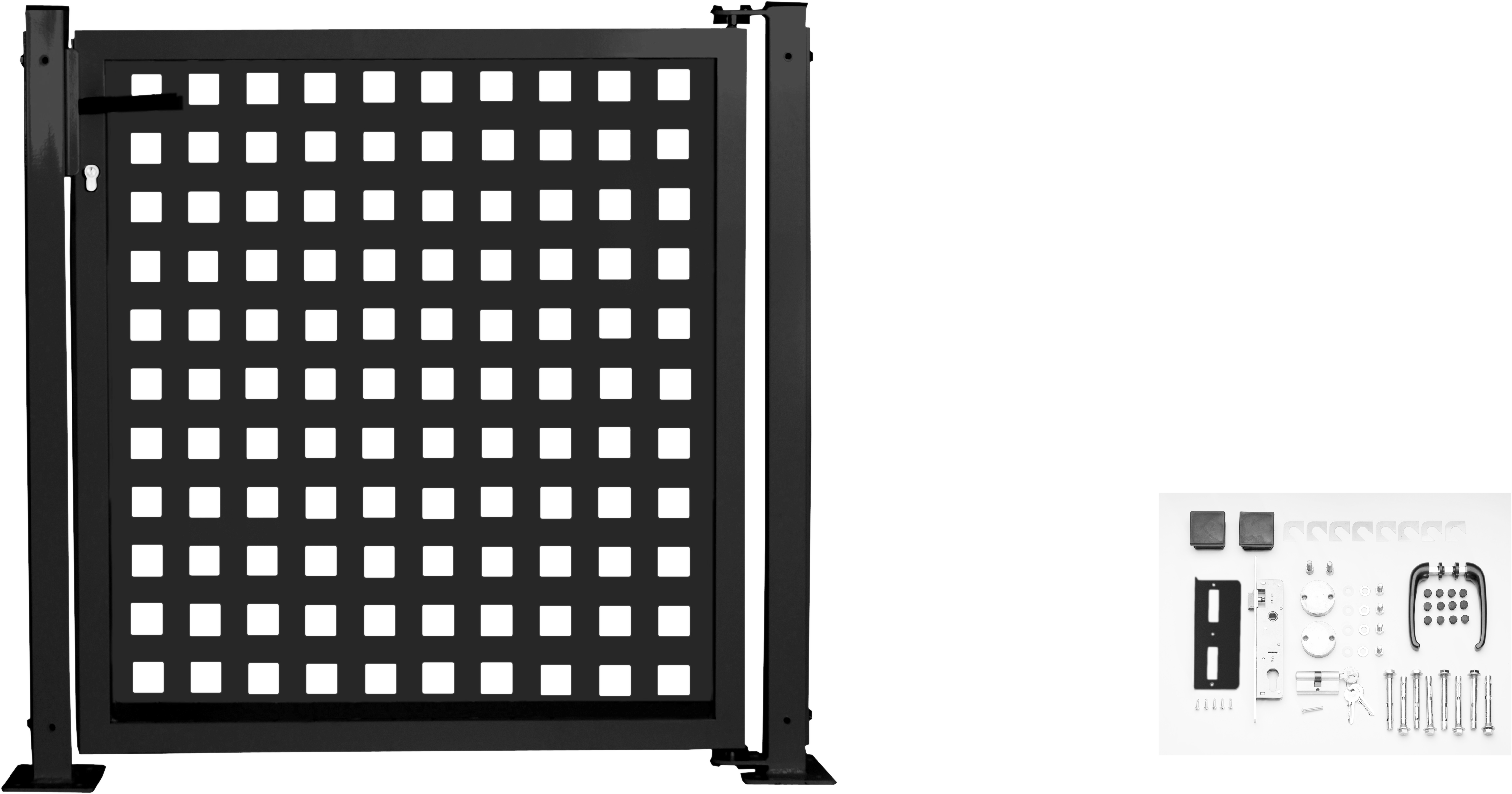 Kit puerta para valla doorself square 116 x 93,5 cm gris forja