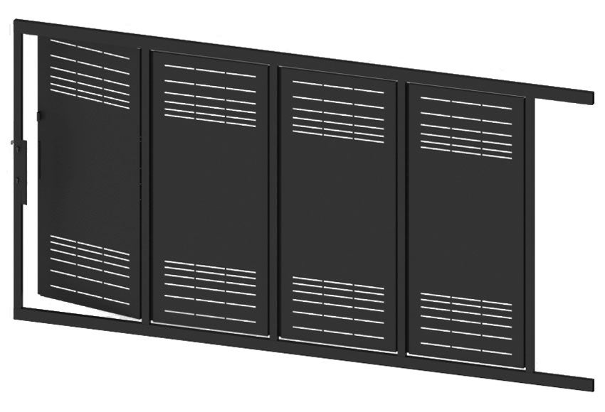 Puerta corredera+peatonal doorself parallels negra 350x200 cm