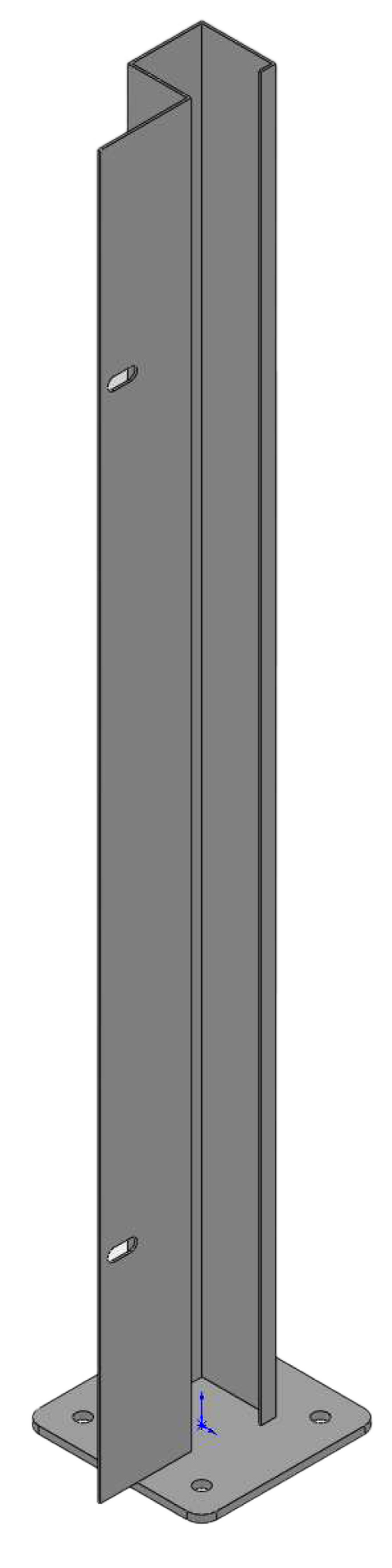 Poste atornillar inicio izquierda apto para valla sobre muro negro