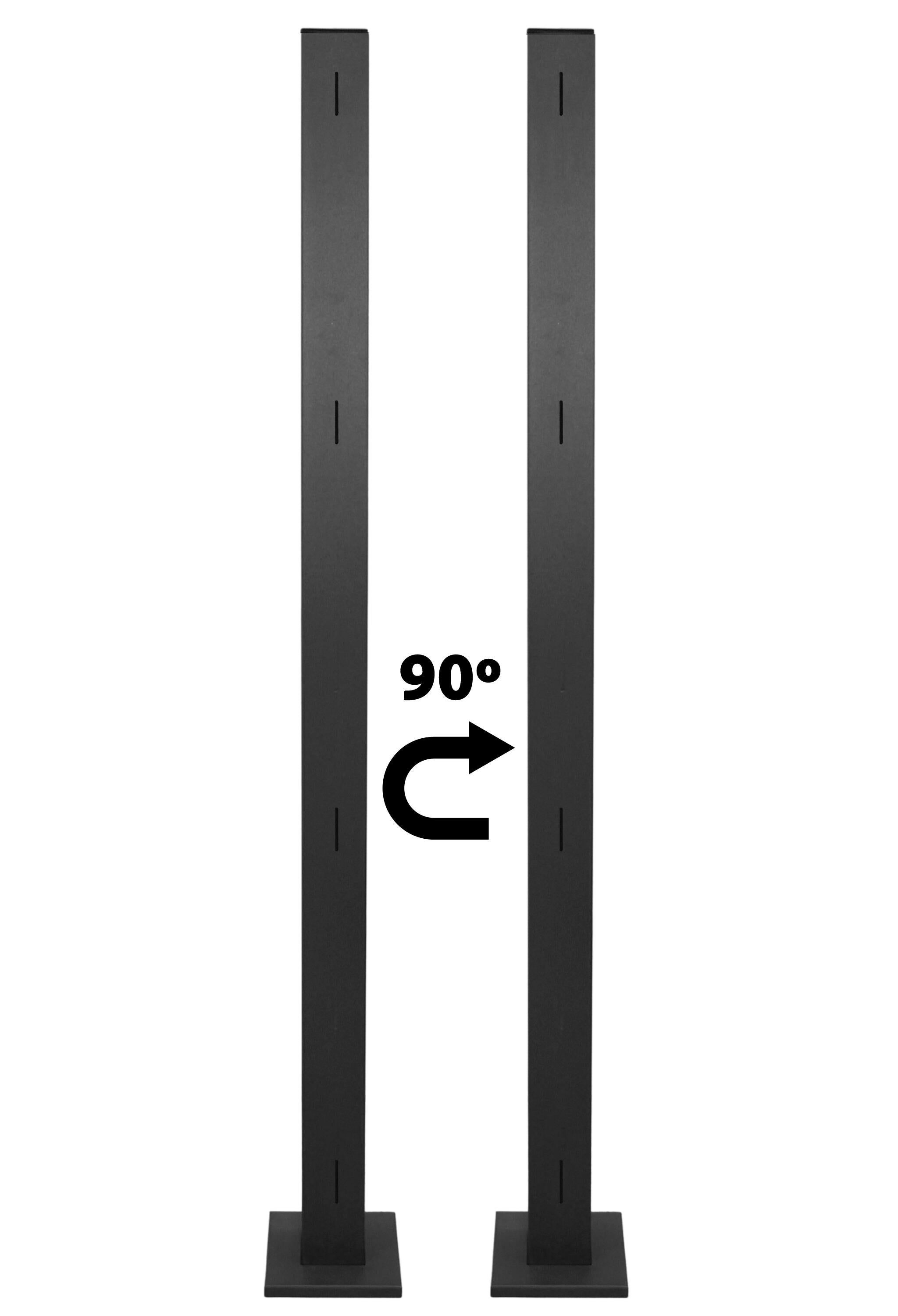 Poste esquina 150x5x5 cm negro