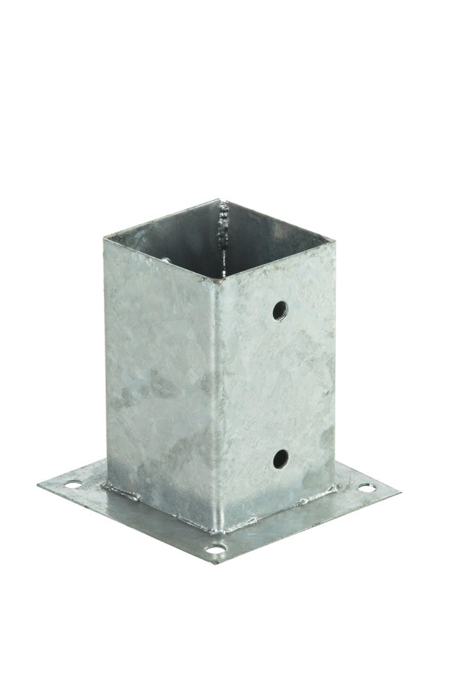 Soporte poste para  de acero para poste de 9 x 9 cm